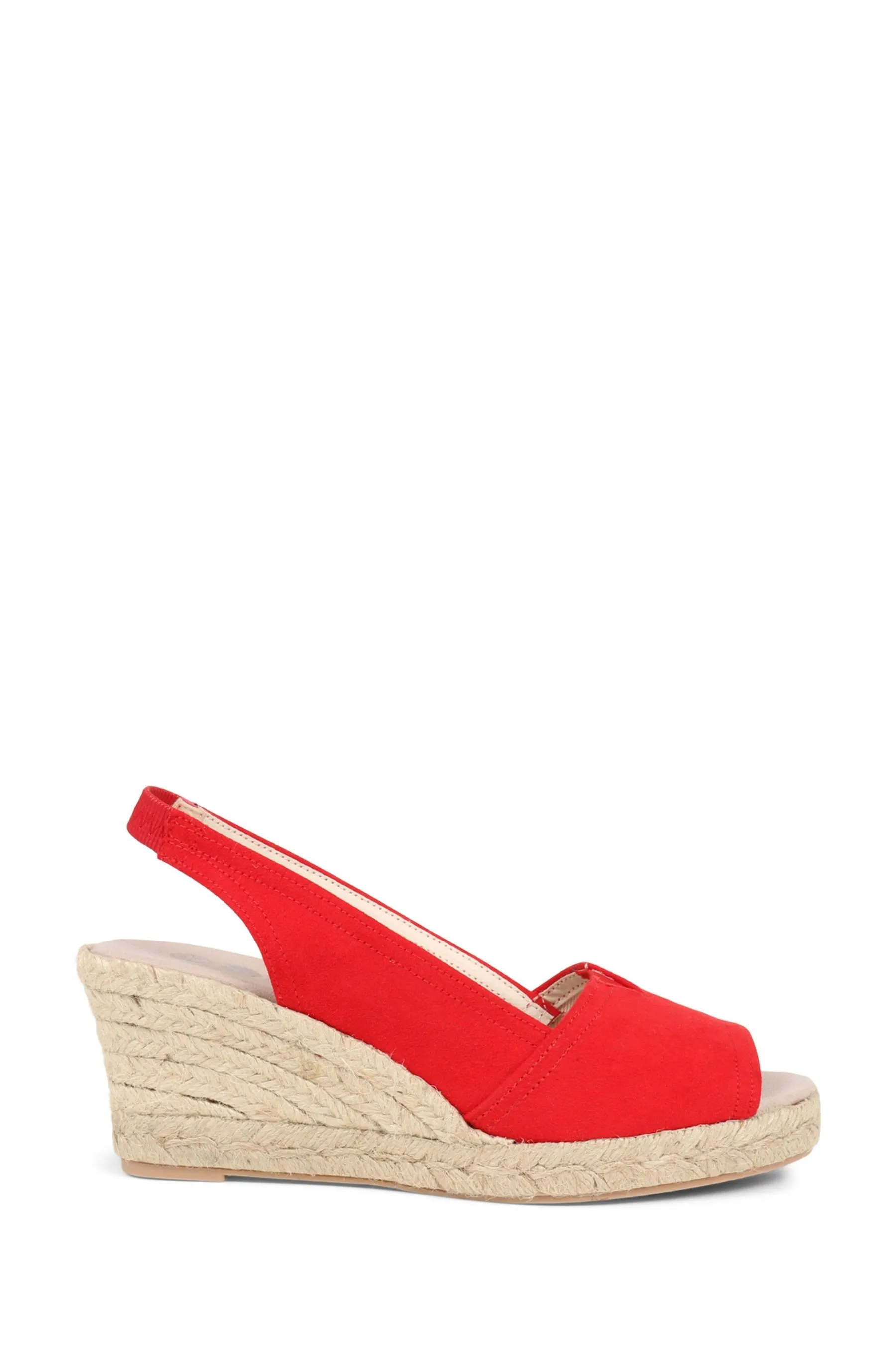 Pavers Rosso - Sandali con zeppa e punta aperta