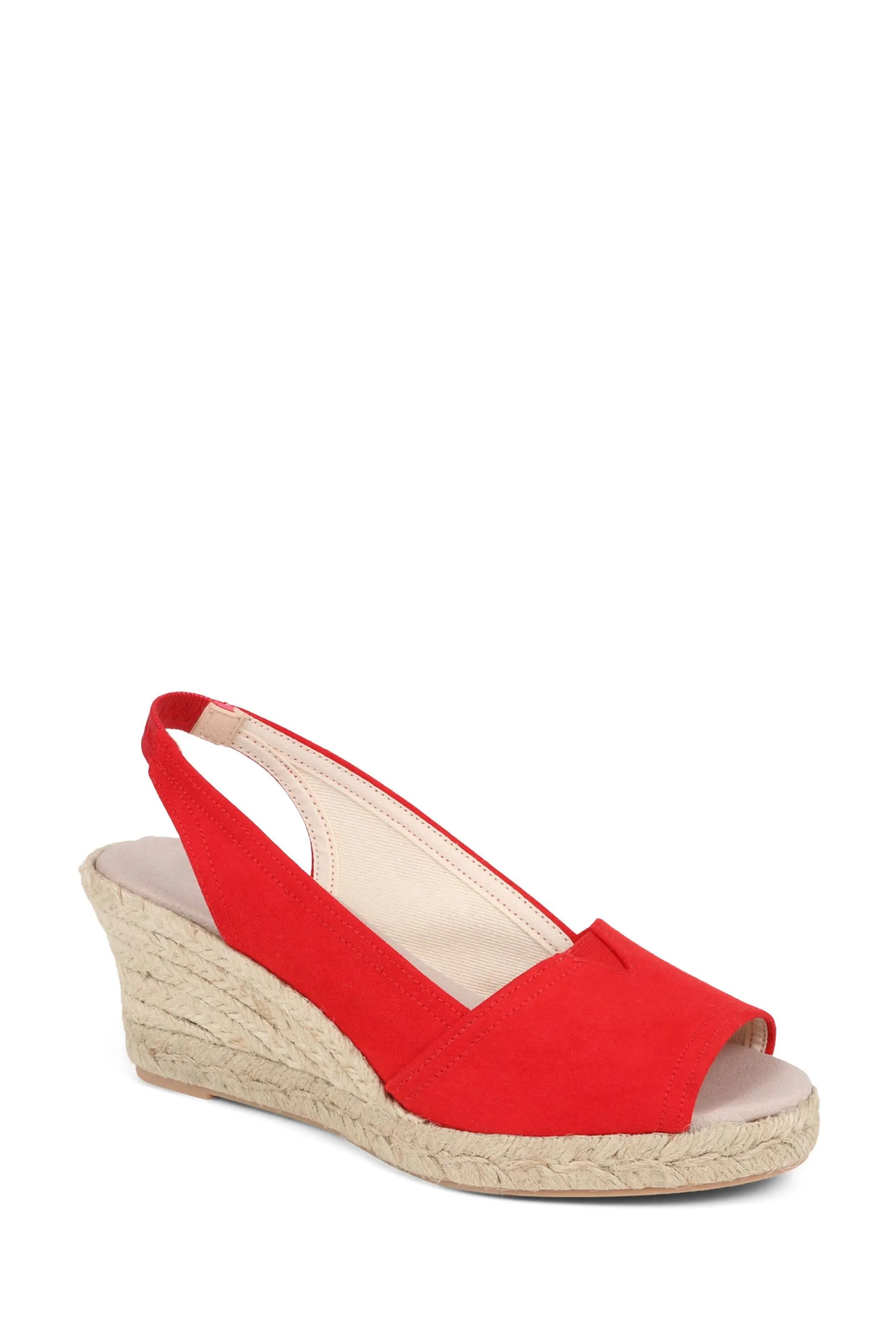 Pavers Rosso - Sandali con zeppa e punta aperta