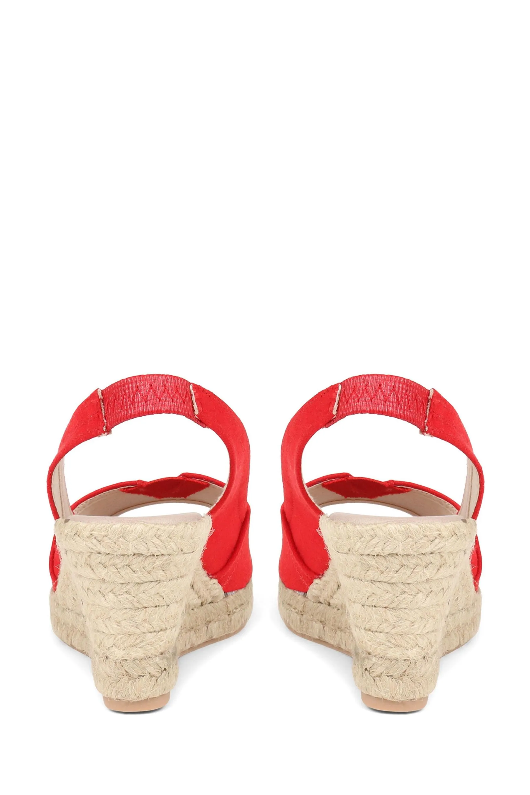 Pavers Rosso - Sandali con zeppa e punta aperta