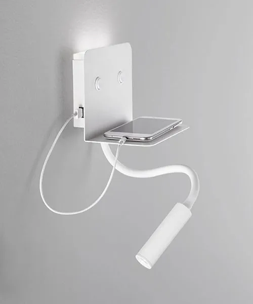 PERENZ Level 6636 B LC Lampada Moderna da Parete con Presa USB