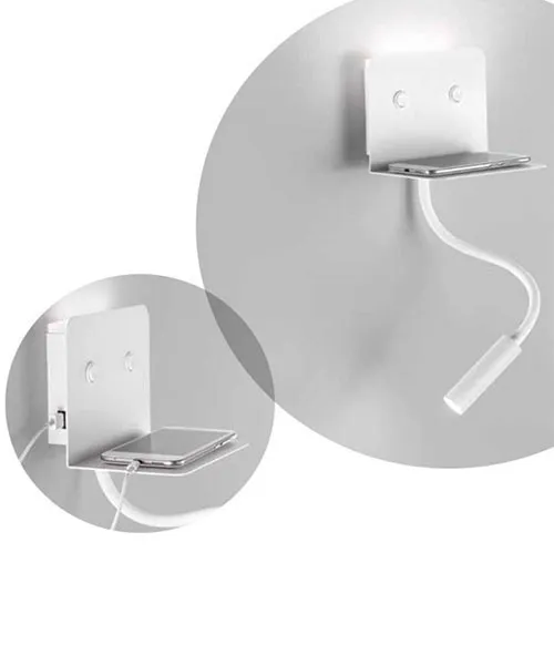PERENZ Level 6636 B LC Lampada Moderna da Parete con Presa USB