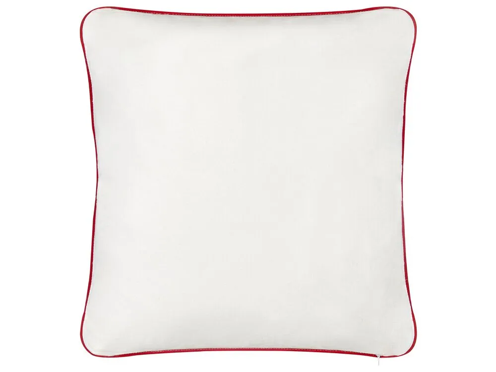 PERIWINKLE Set of 2 Decorative Cushions Heart Pattern White 45 x 45 cm Cotton
