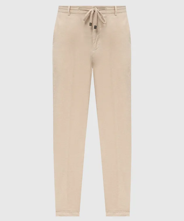 Peserico Pantaloni beige in velluto a coste con logo R54595T303277