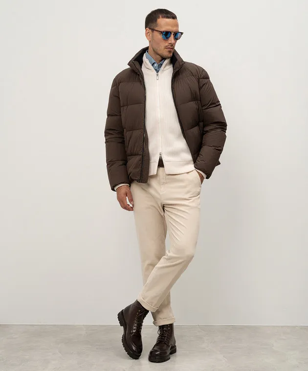 Peserico Pantaloni beige in velluto a coste con logo R54595T303277