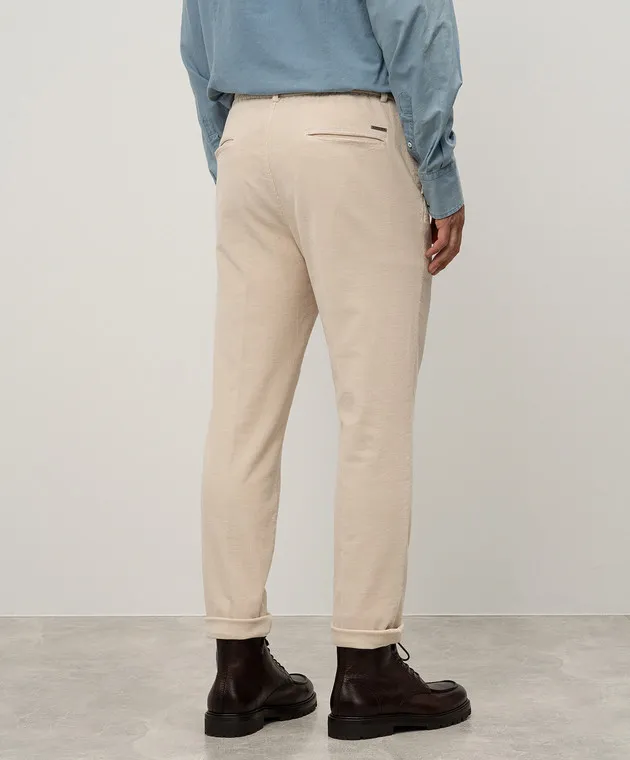 Peserico Pantaloni beige in velluto a coste con logo R54595T303277