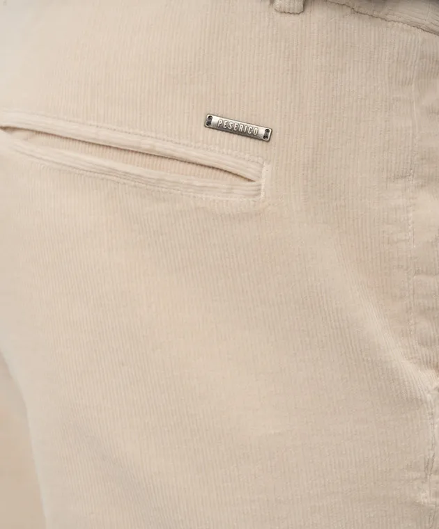 Peserico Pantaloni beige in velluto a coste con logo R54595T303277