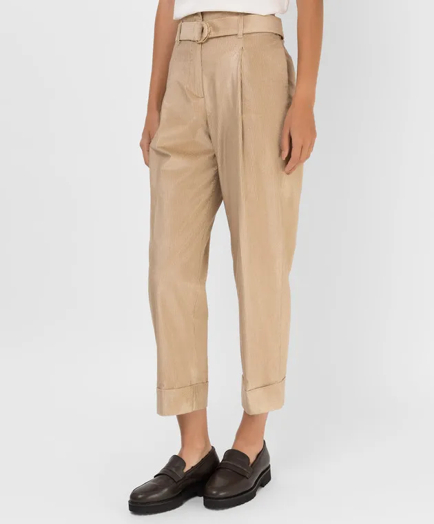 Peserico Pantaloni in velluto a coste beige ChangeClear P04808A01583