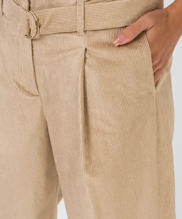 Peserico Pantaloni in velluto a coste beige ChangeClear P04808A01583
