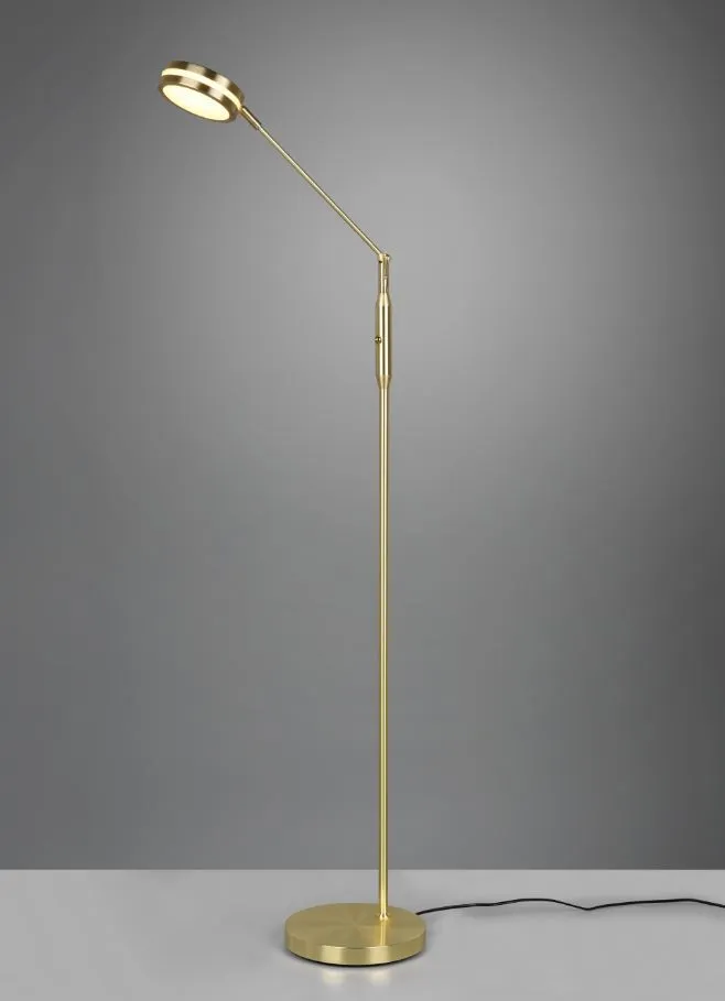 Piantana Ottone Satinato Disco Touch Led Orientabile Franklin Trio Lighting