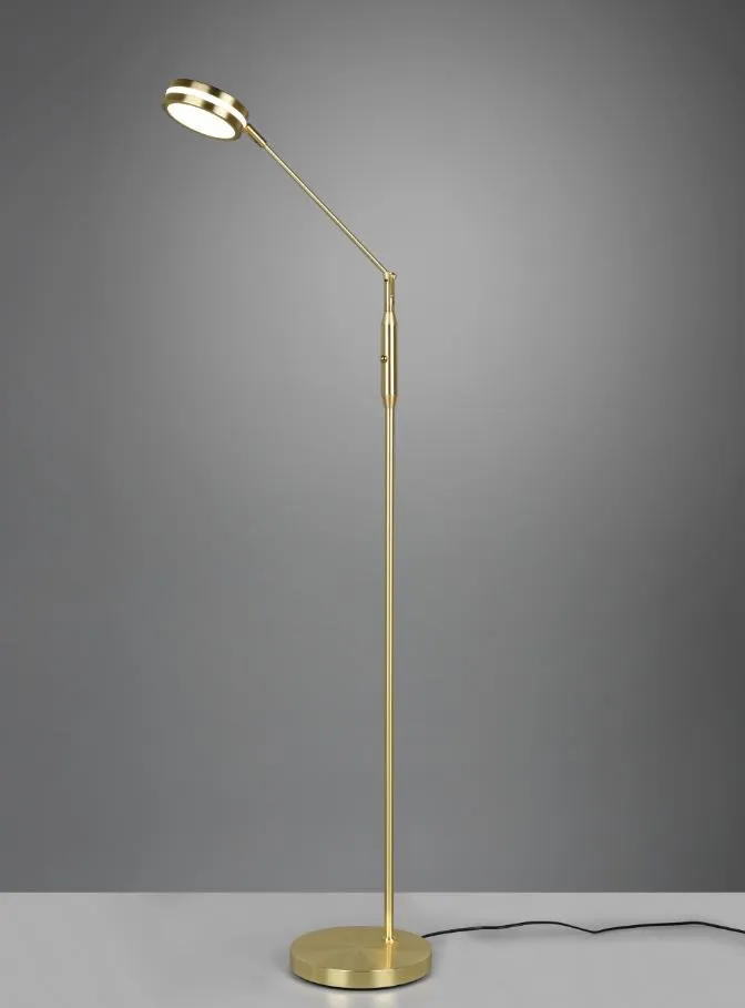 Piantana Ottone Satinato Disco Touch Led Orientabile Franklin Trio Lighting