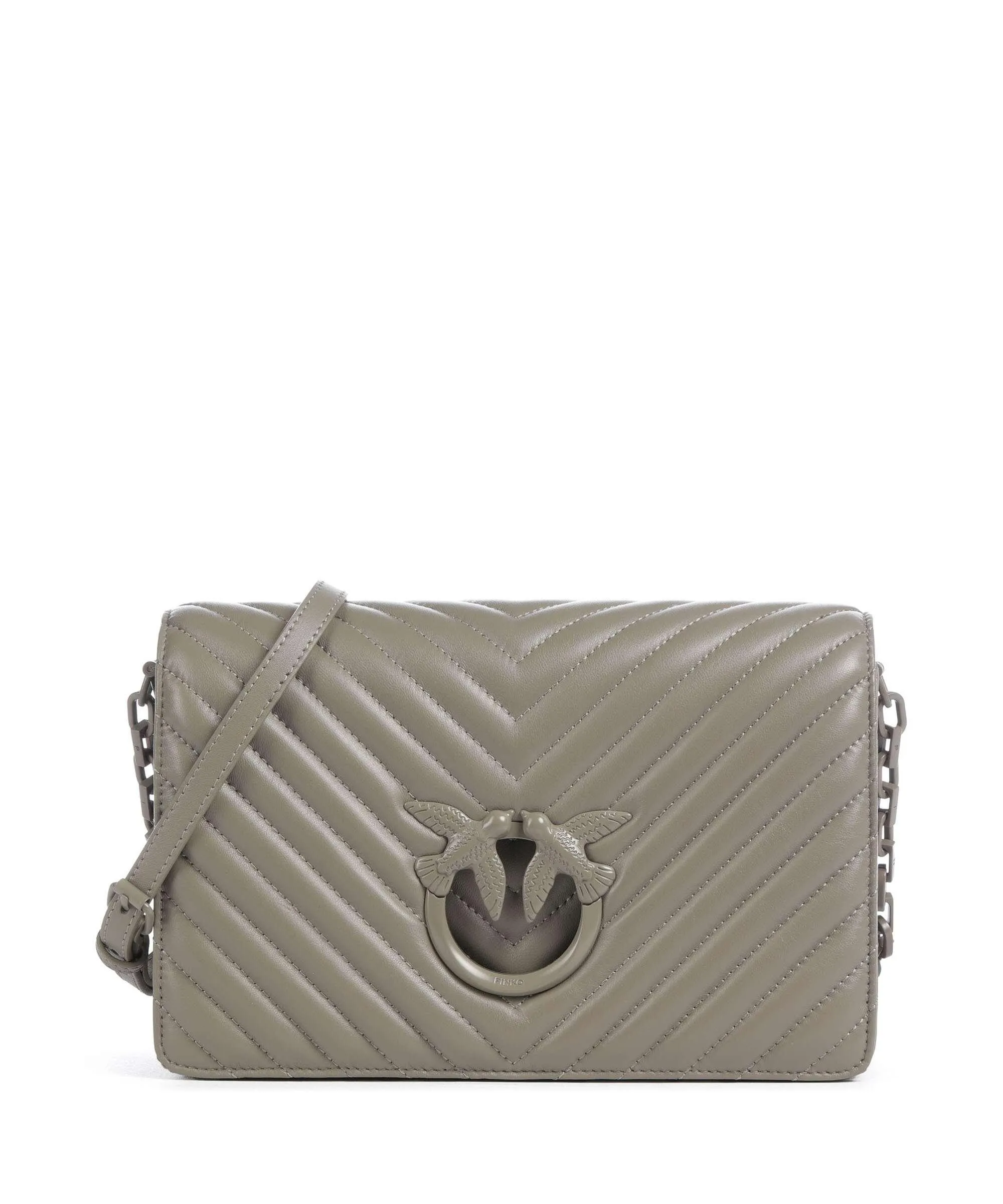  Pinko Love Click Classic Borsa a tracolla pelle di pecora taupe  