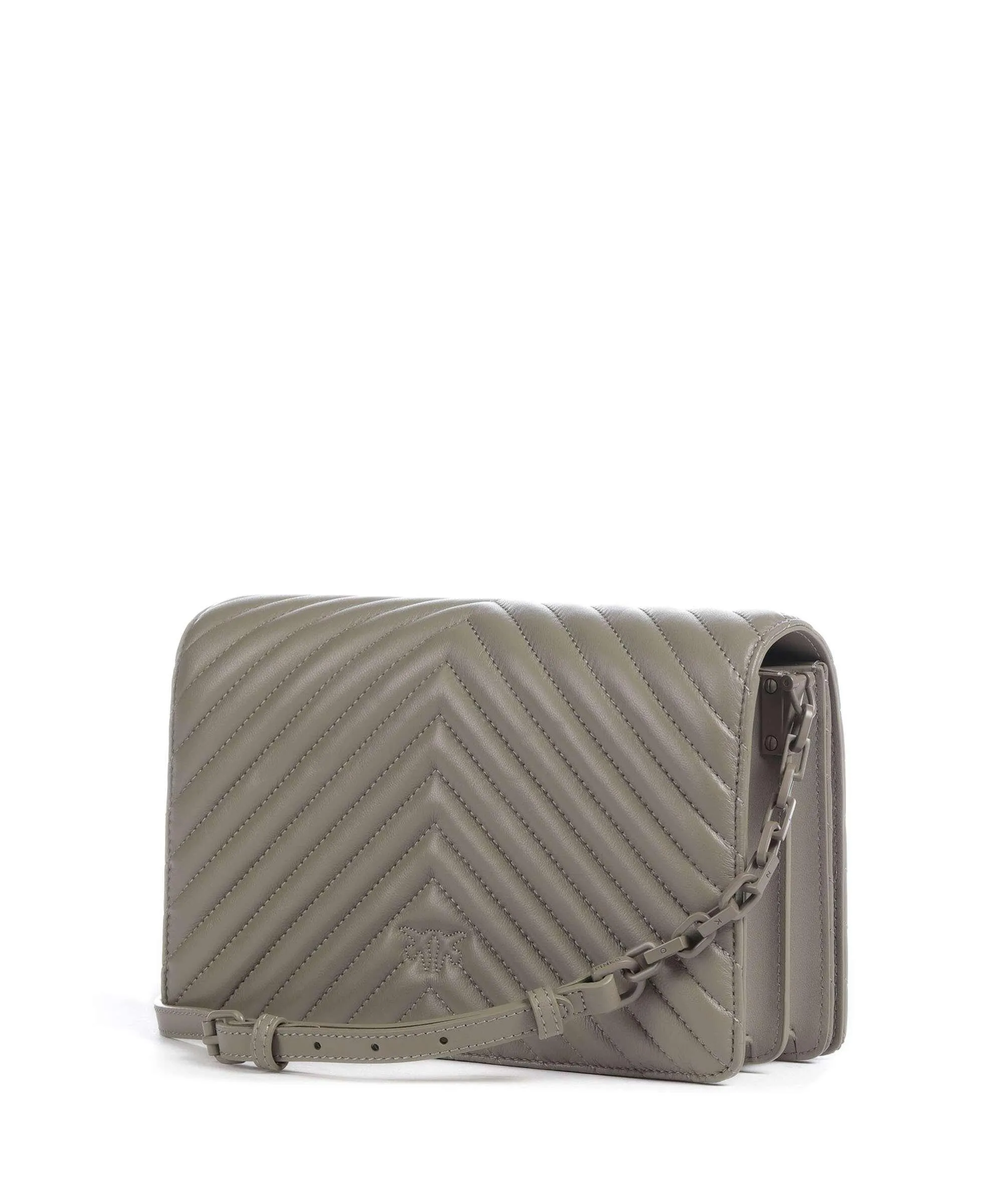  Pinko Love Click Classic Borsa a tracolla pelle di pecora taupe  
