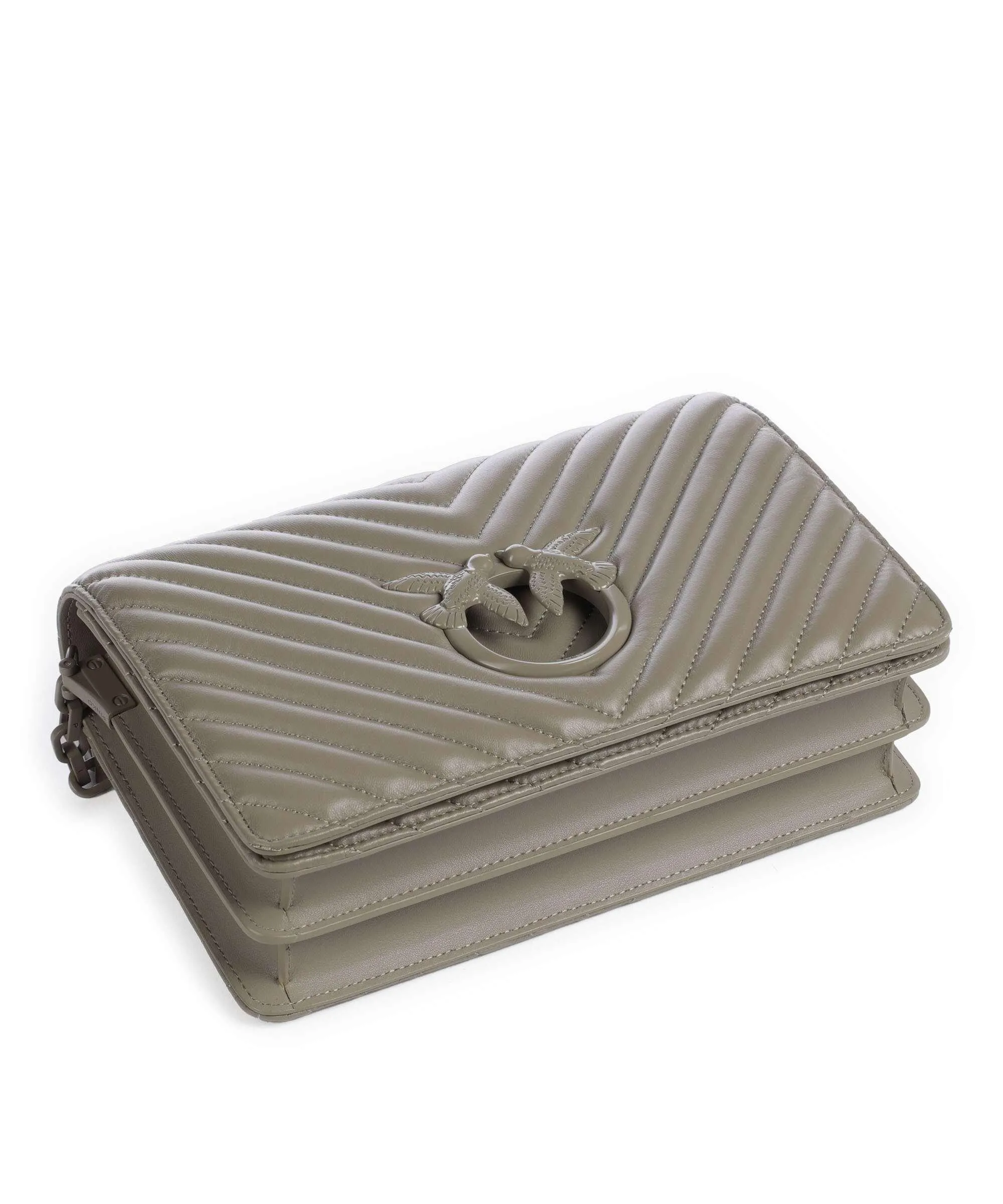  Pinko Love Click Classic Borsa a tracolla pelle di pecora taupe  
