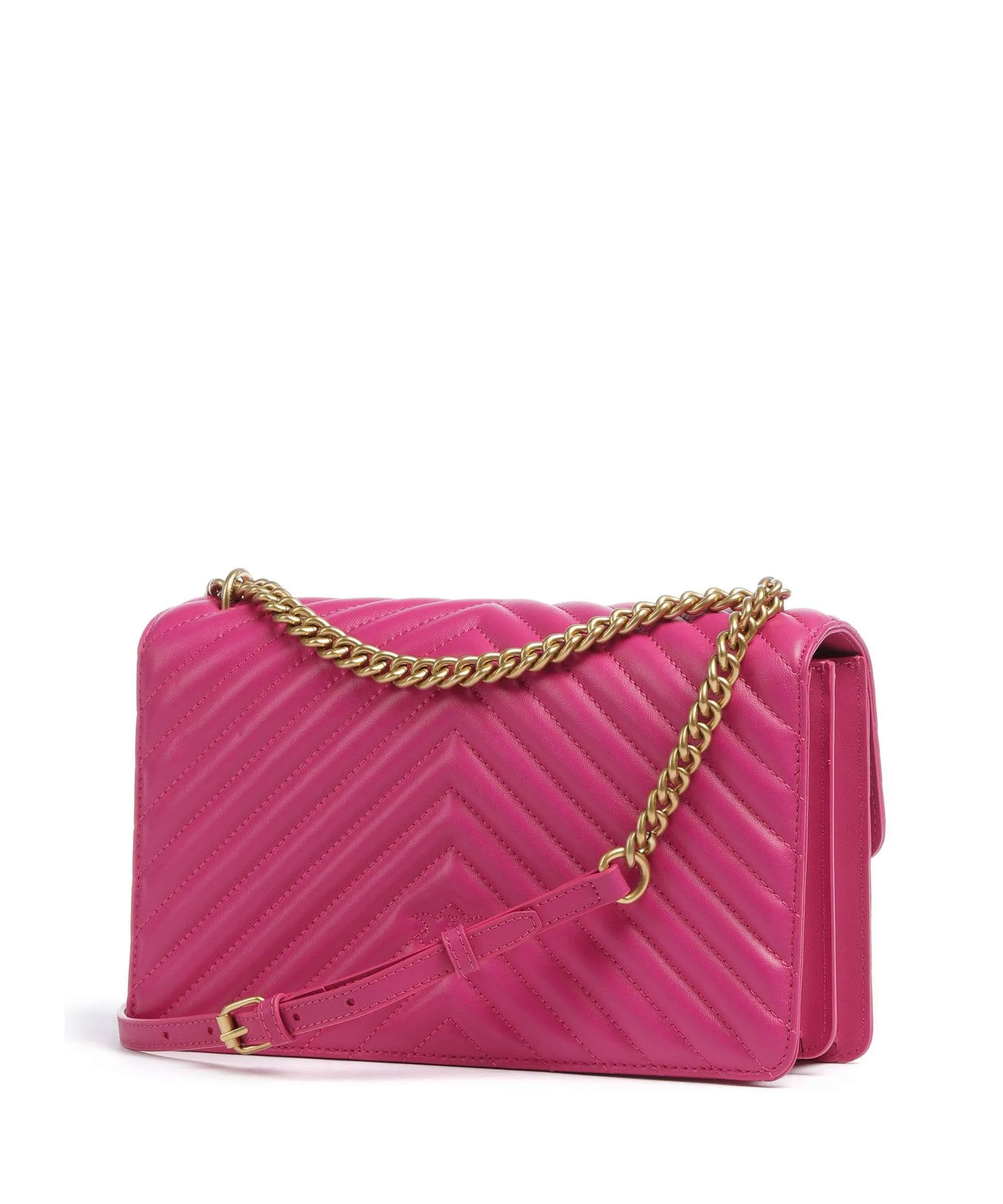  Pinko Love One Classic Borsa a spalla pelle di pecora pink  