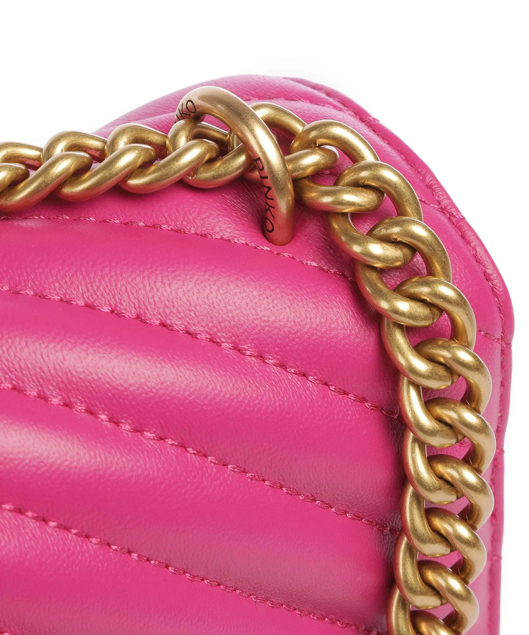  Pinko Love One Classic Borsa a spalla pelle di pecora pink  