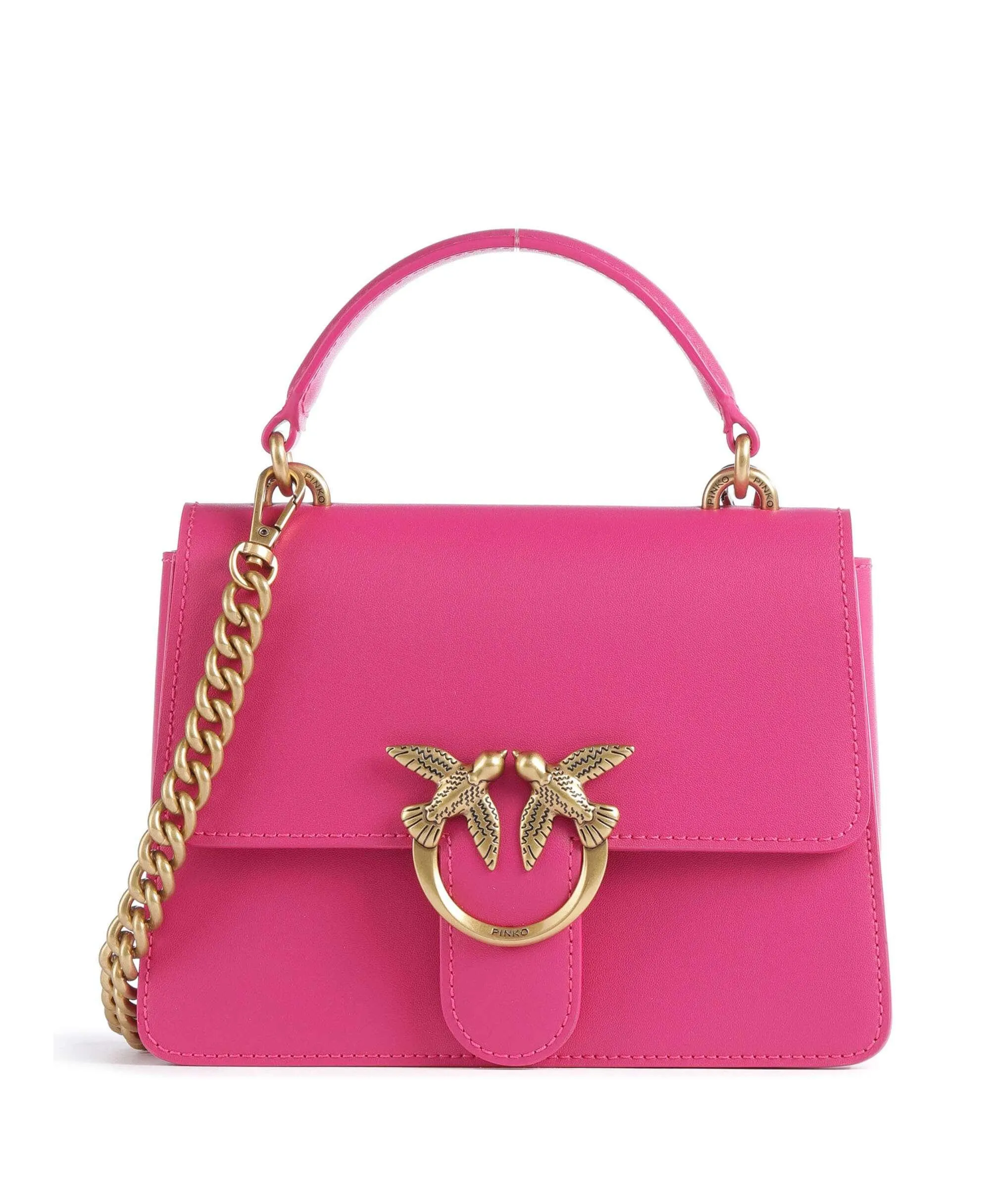  Pinko Love One Mini Borsa a tracolla pelle di vacchetta finemente grana pink  