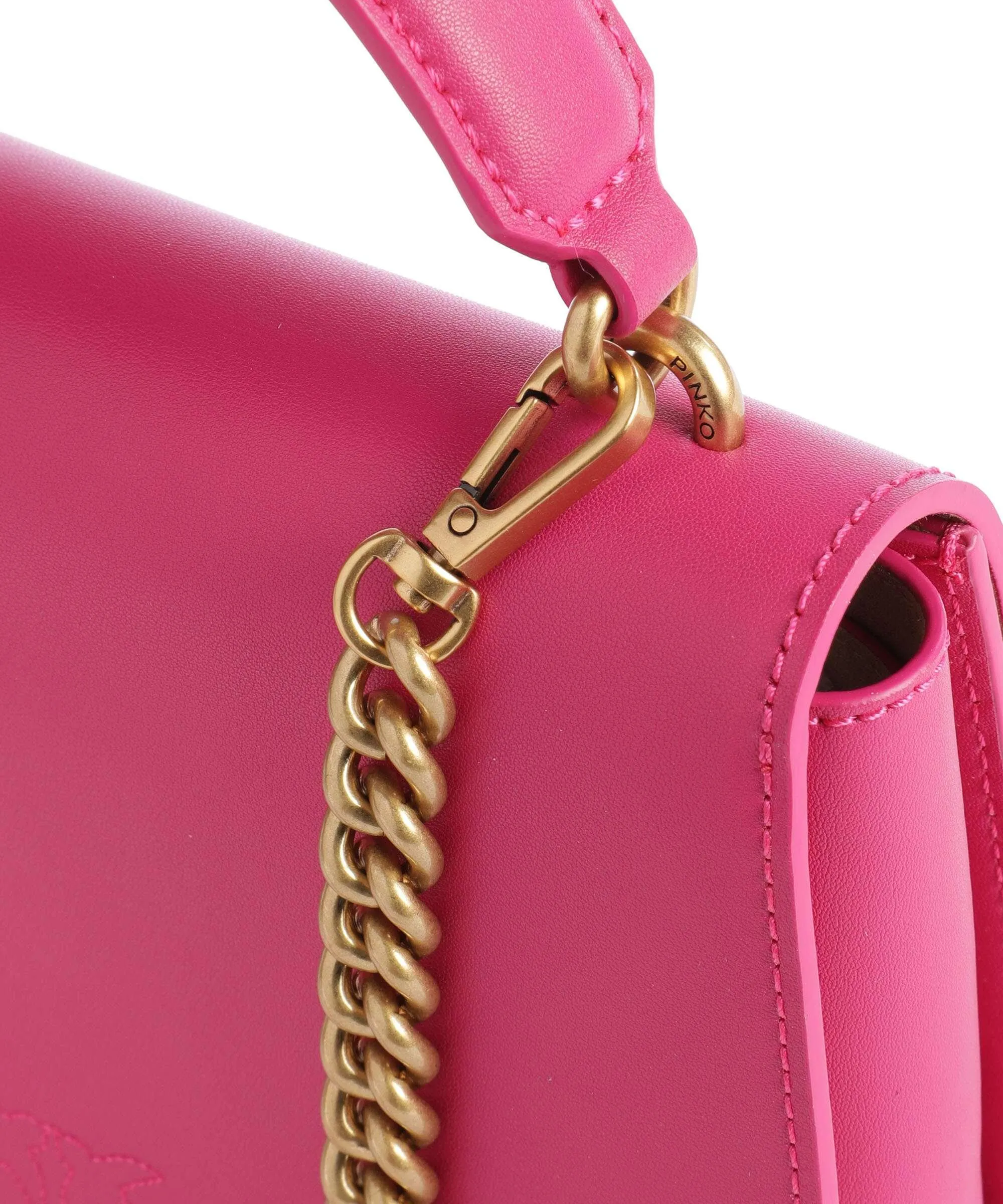 Pinko Love One Mini Borsa a tracolla pelle di vacchetta finemente grana pink  