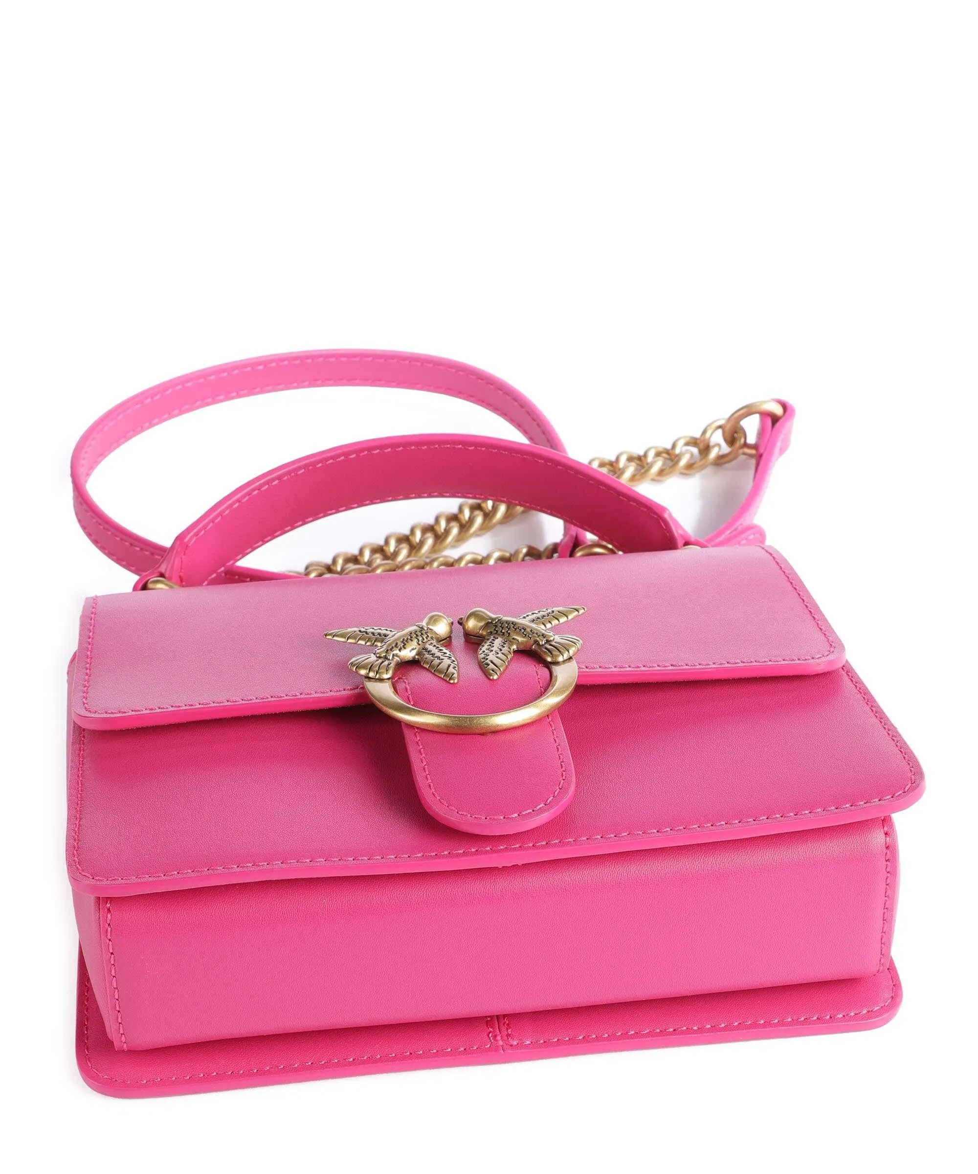  Pinko Love One Mini Borsa a tracolla pelle di vacchetta finemente grana pink  