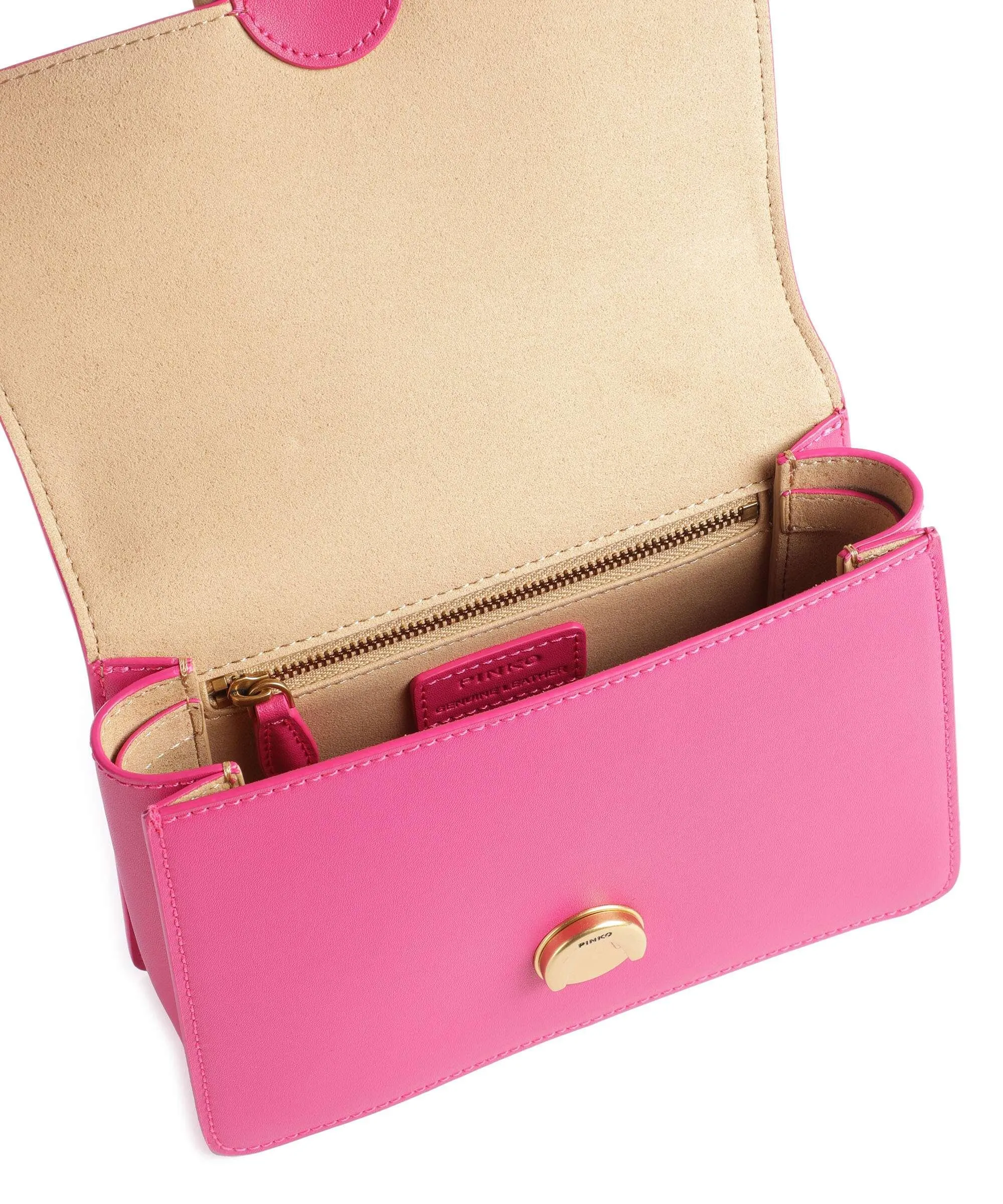  Pinko Love One Mini Borsa a tracolla pelle di vacchetta finemente grana pink  