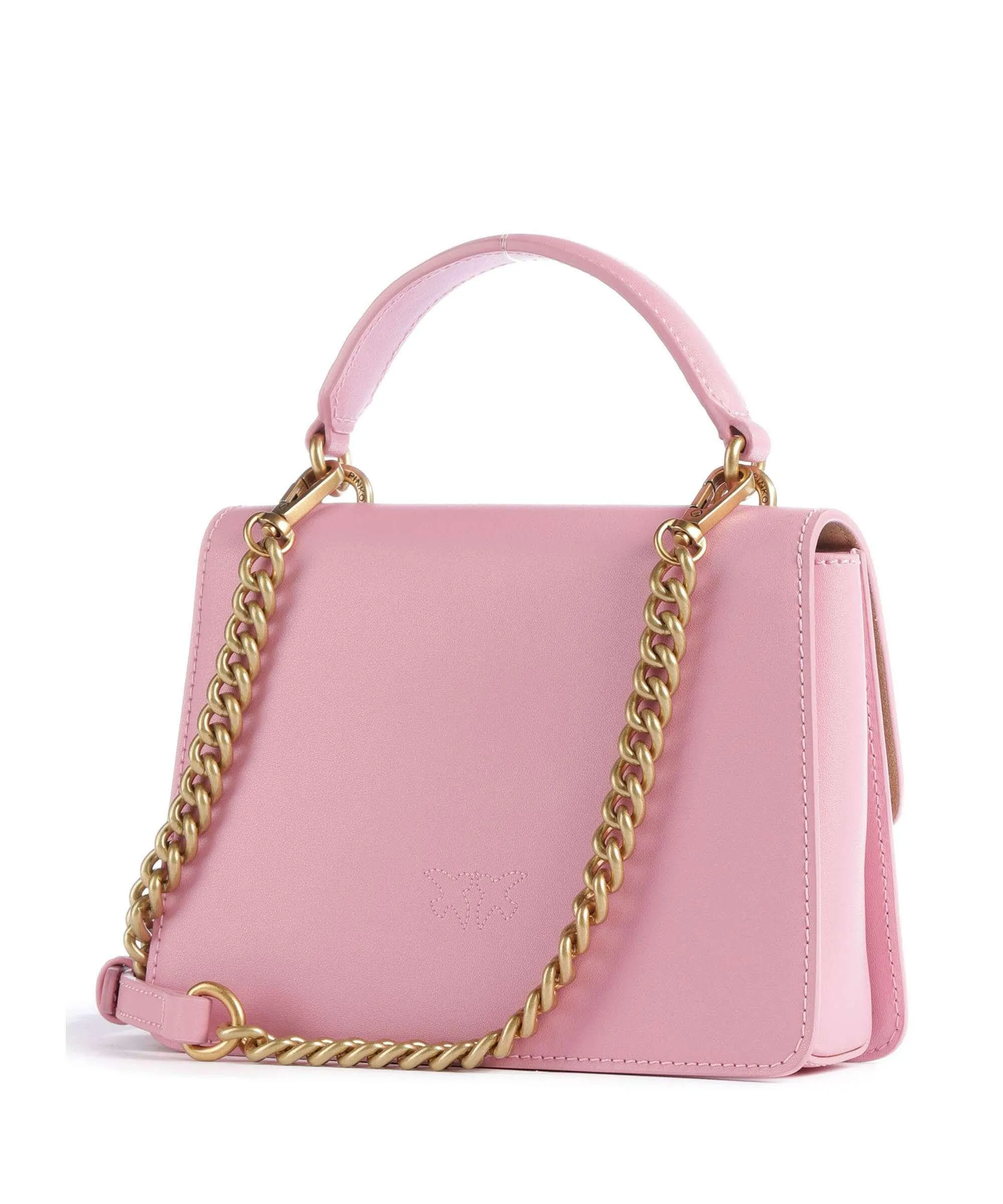  Pinko Love One Mini Borsa a tracolla pelle di vacchetta finemente grana rosa  