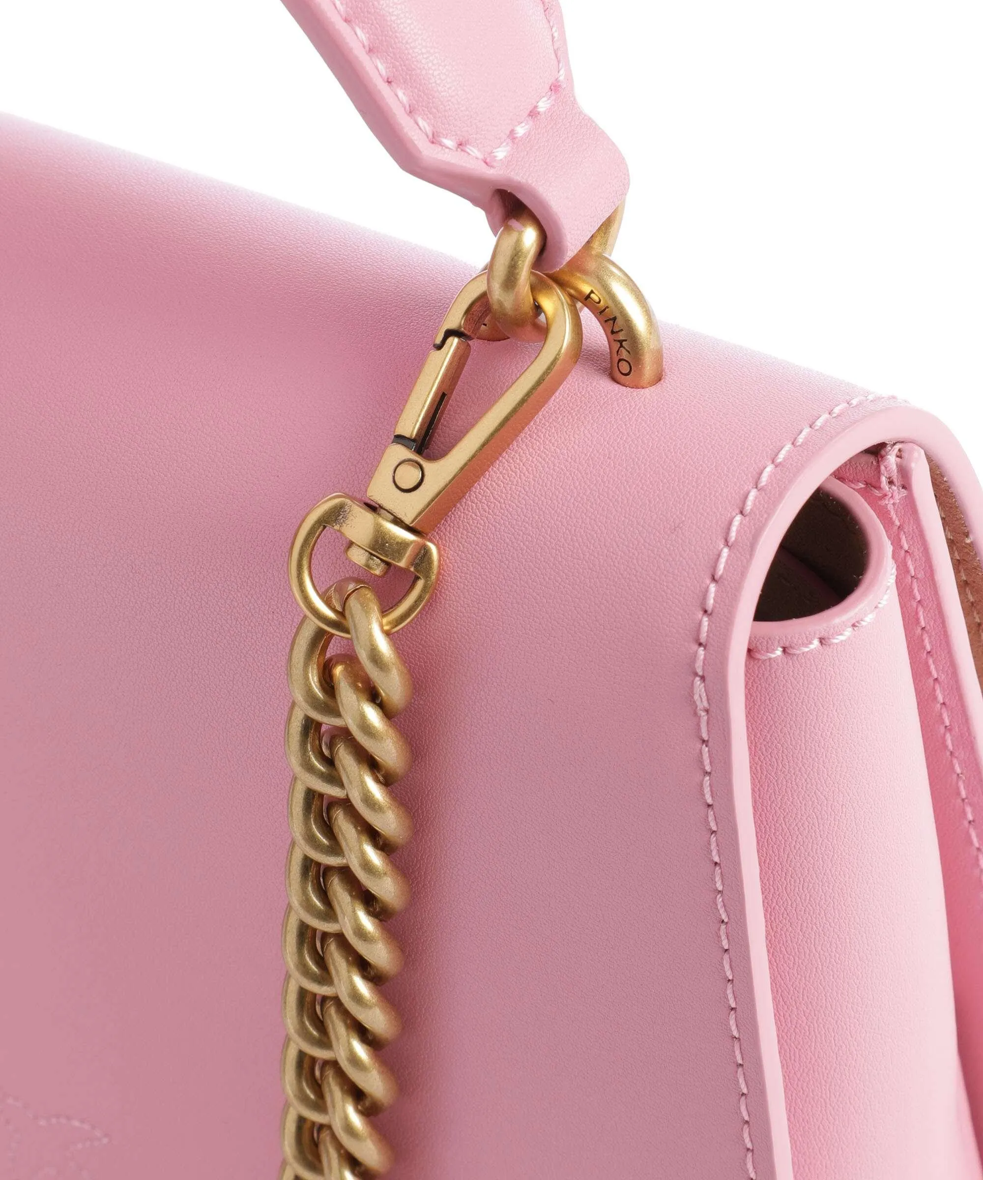  Pinko Love One Mini Borsa a tracolla pelle di vacchetta finemente grana rosa  