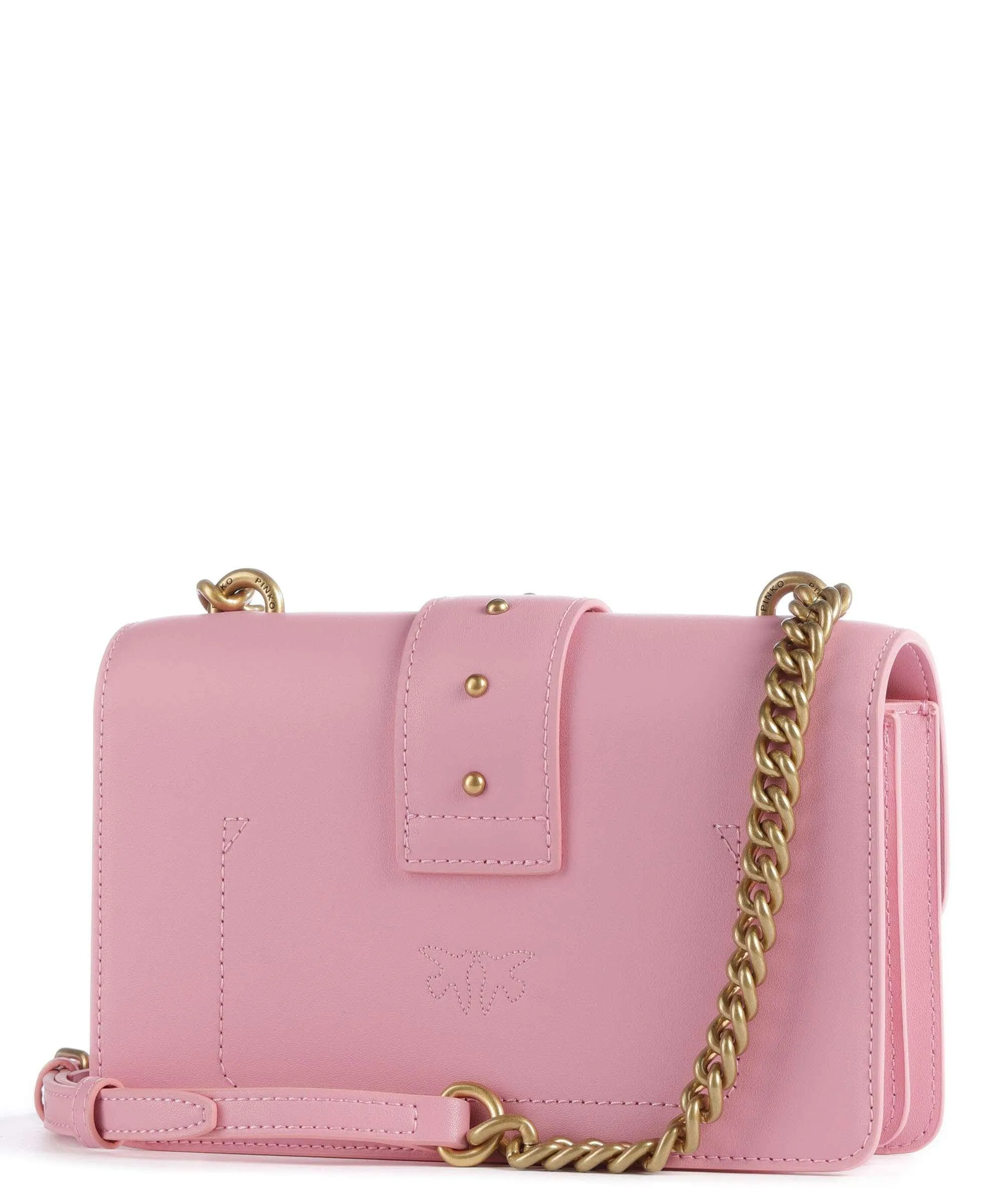  Pinko Love One Mini Borsa a tracolla pelle di vitello finemente grana rosa  