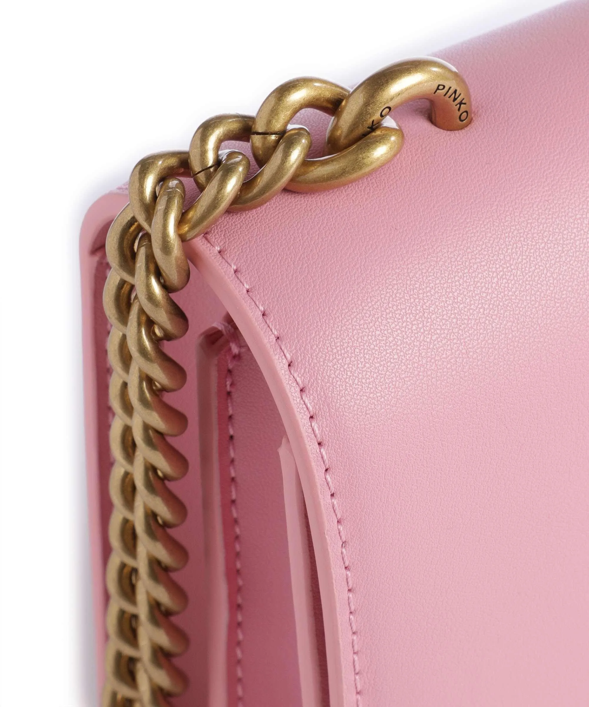  Pinko Love One Mini Borsa a tracolla pelle di vitello finemente grana rosa  