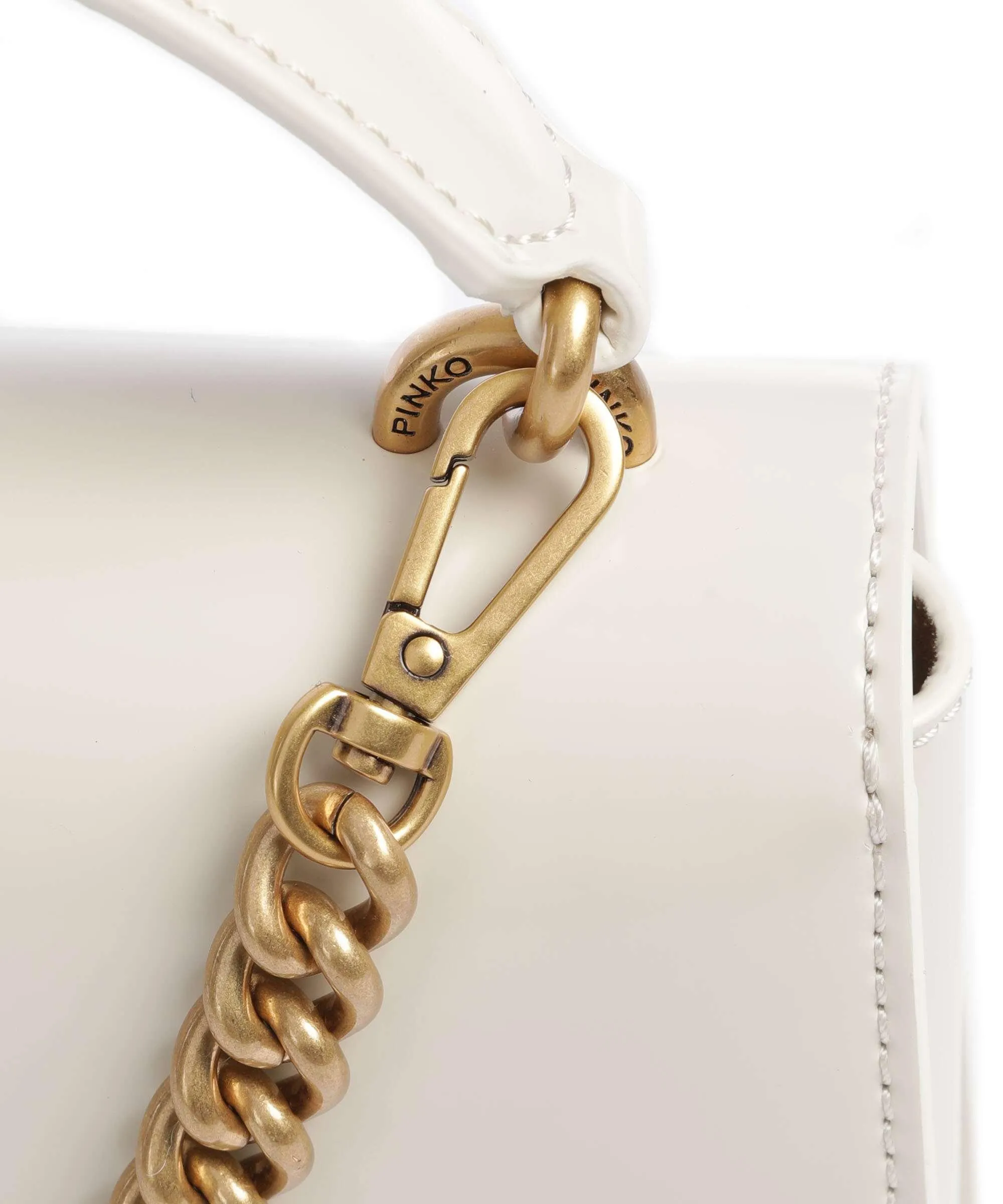  Pinko Love One Mini Borsa a tracolla pelle liscia bianco  