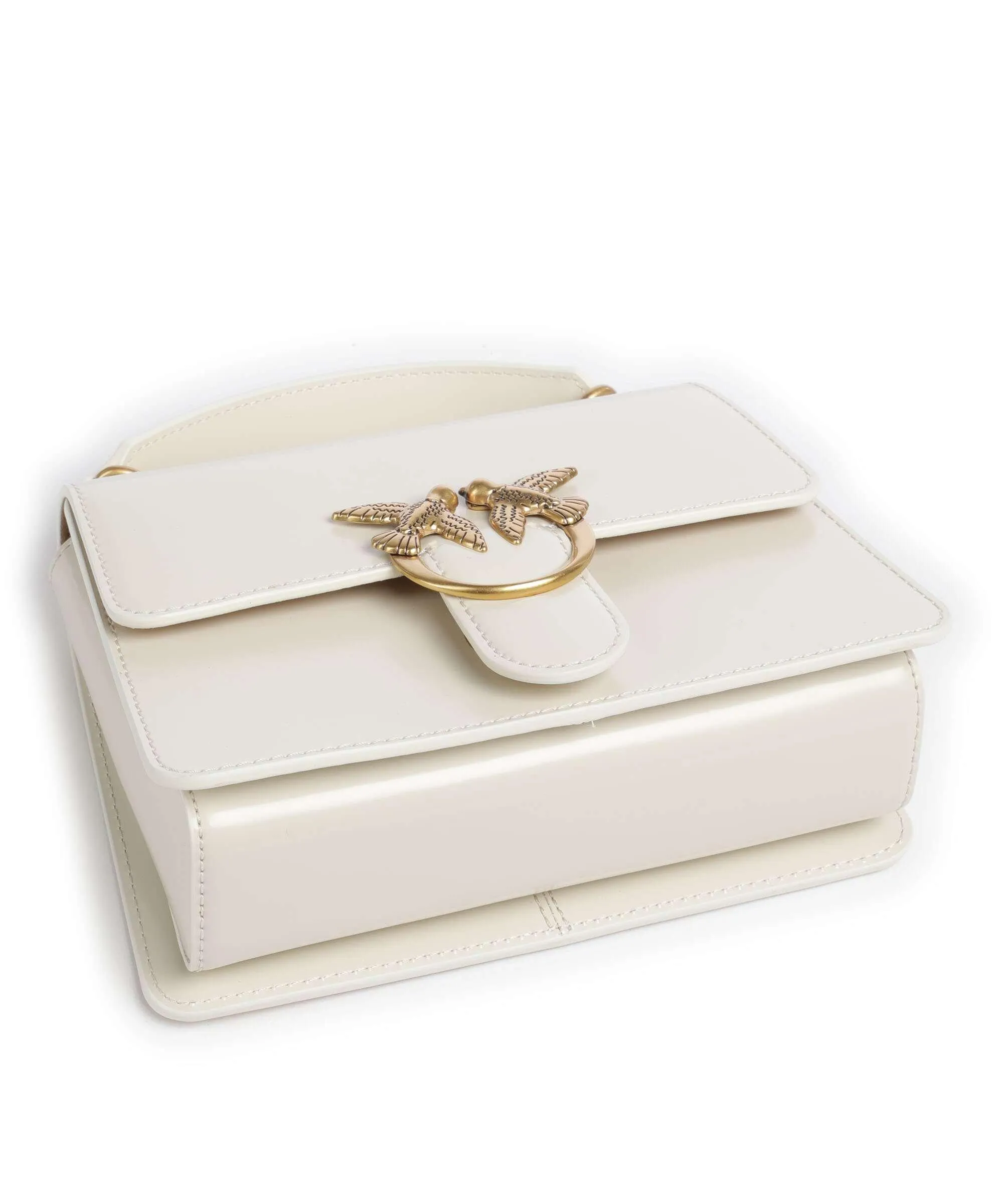  Pinko Love One Mini Borsa a tracolla pelle liscia bianco  