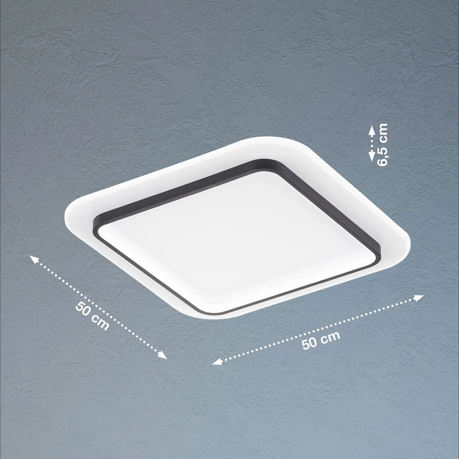 Plafoniera LED Blithe, 50x50cm quadrato