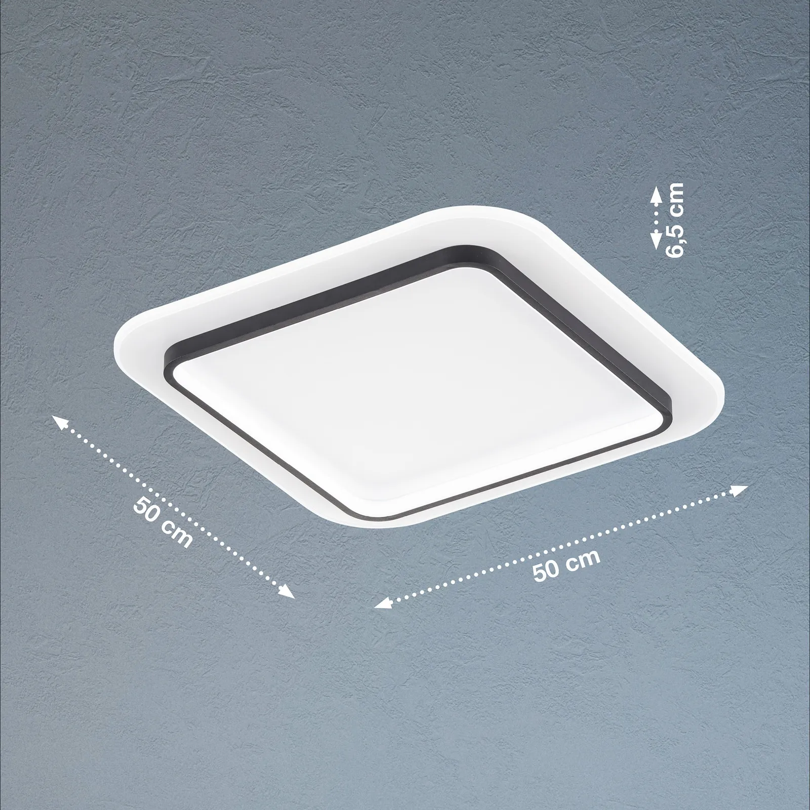 Plafoniera LED Blithe, 50x50cm quadrato