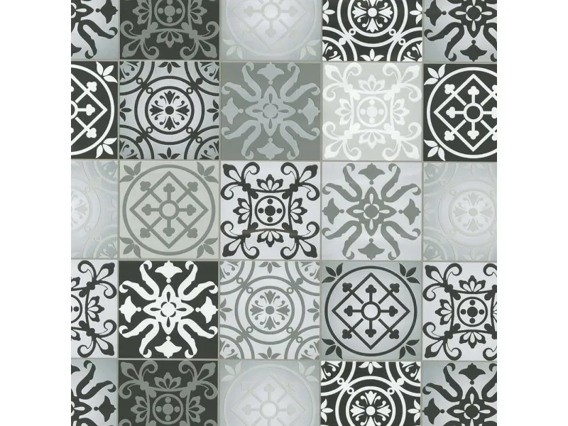 Plastica adesiva decorativa in rotolo cementina bianco e nero 45 cm x 2 m