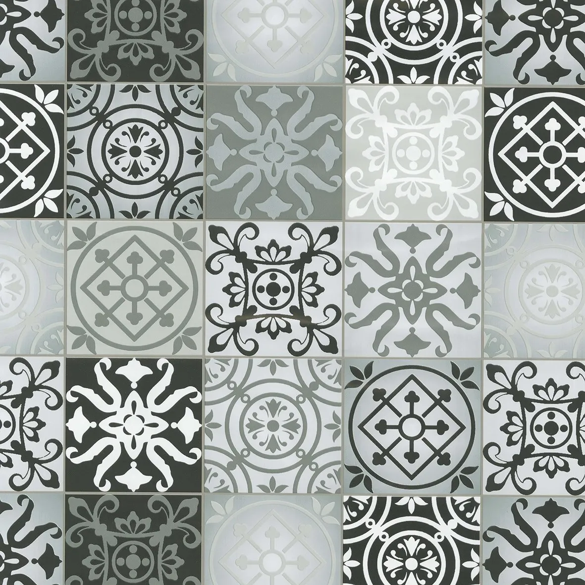 Plastica adesiva decorativa in rotolo cementina bianco e nero 45 cm x 2 m