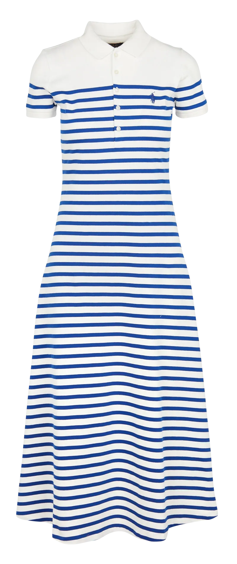  POLO RALPH LAUREN   Abito polo midi a righe in misto cotone | Blu