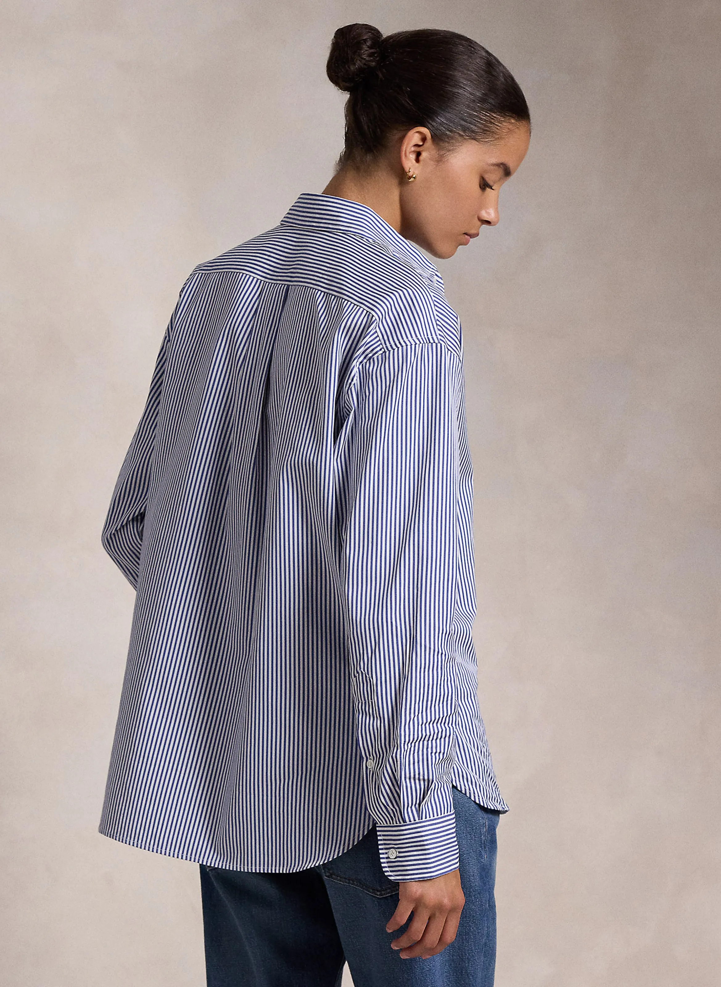  POLO RALPH LAUREN   Camicia diritta a collo polo in cotone a righe | Blu