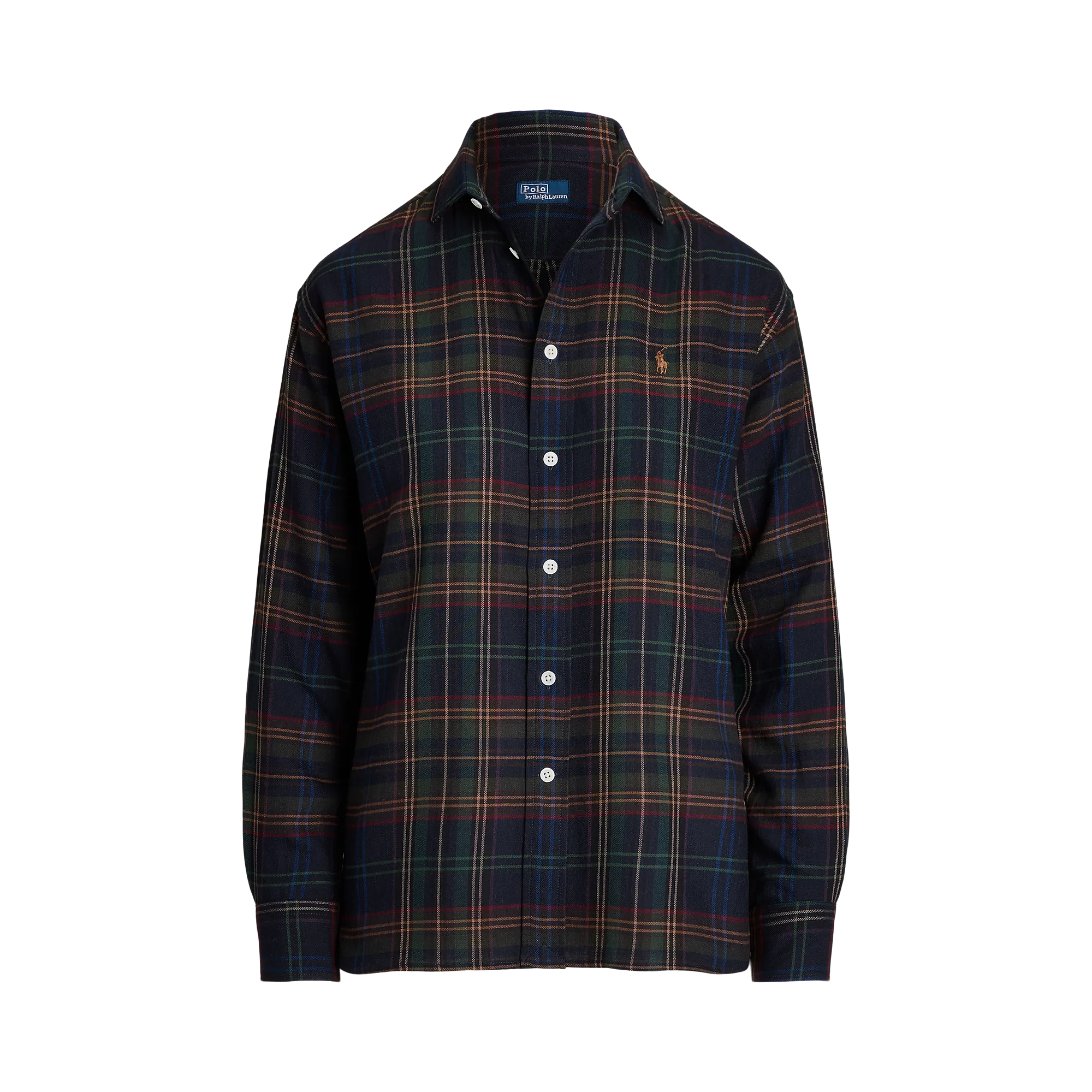  POLO RALPH LAUREN   Camicia dritta collo classico in misto cotone | Blu