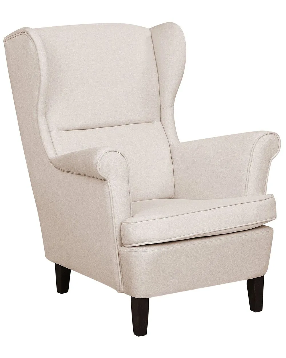 Poltrona Wingback ABSON Tessuto Beige chiaro