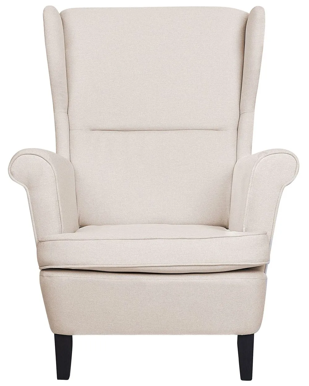 Poltrona Wingback ABSON Tessuto Beige chiaro