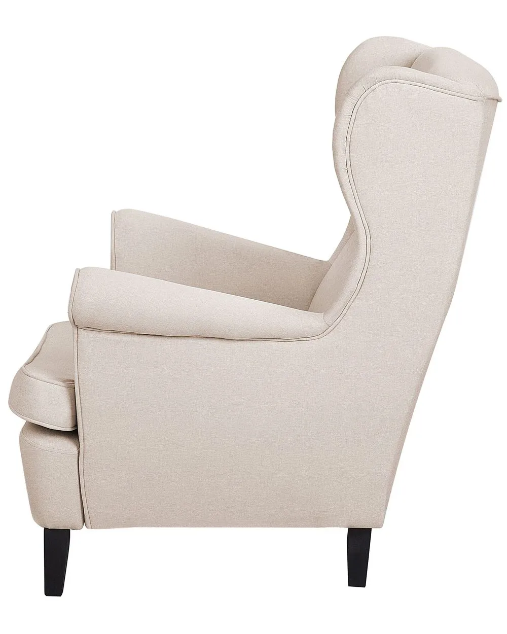 Poltrona Wingback ABSON Tessuto Beige chiaro