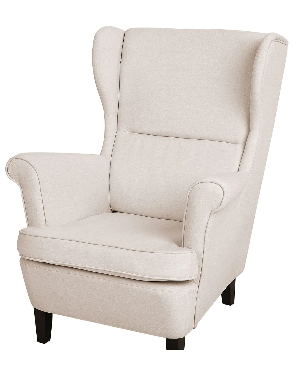 Poltrona Wingback ABSON Tessuto Beige chiaro