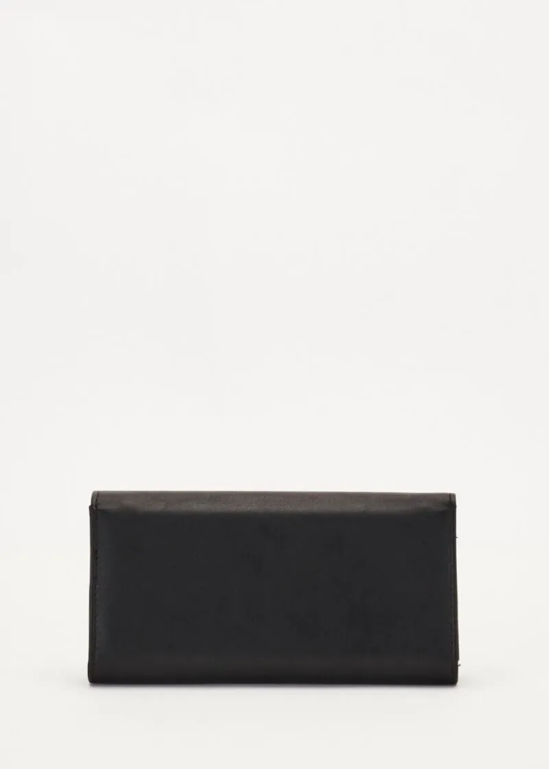 Portafoglio-clutch con logo metallico