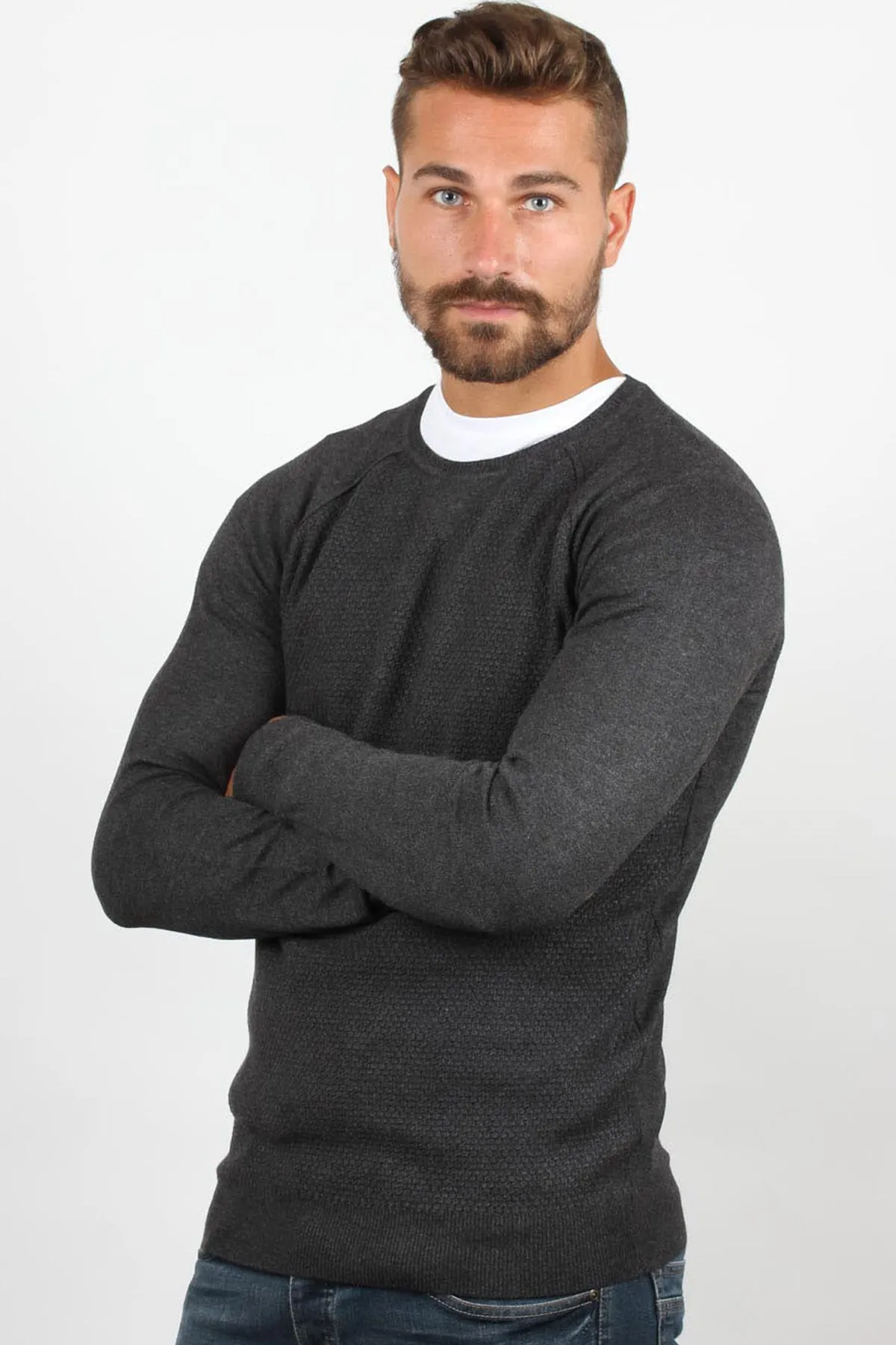 Pullover uomo punto riso