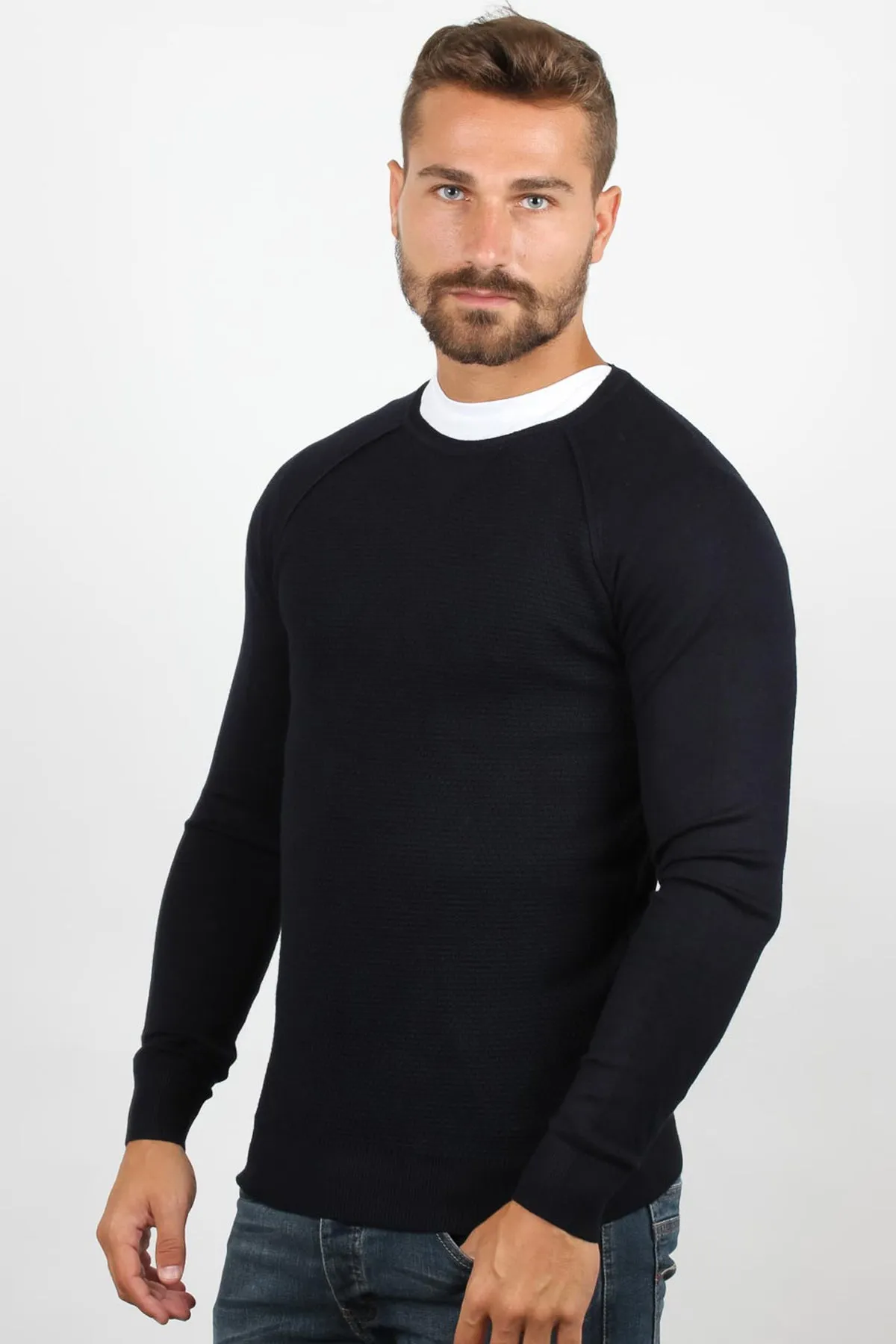 Pullover uomo punto riso
