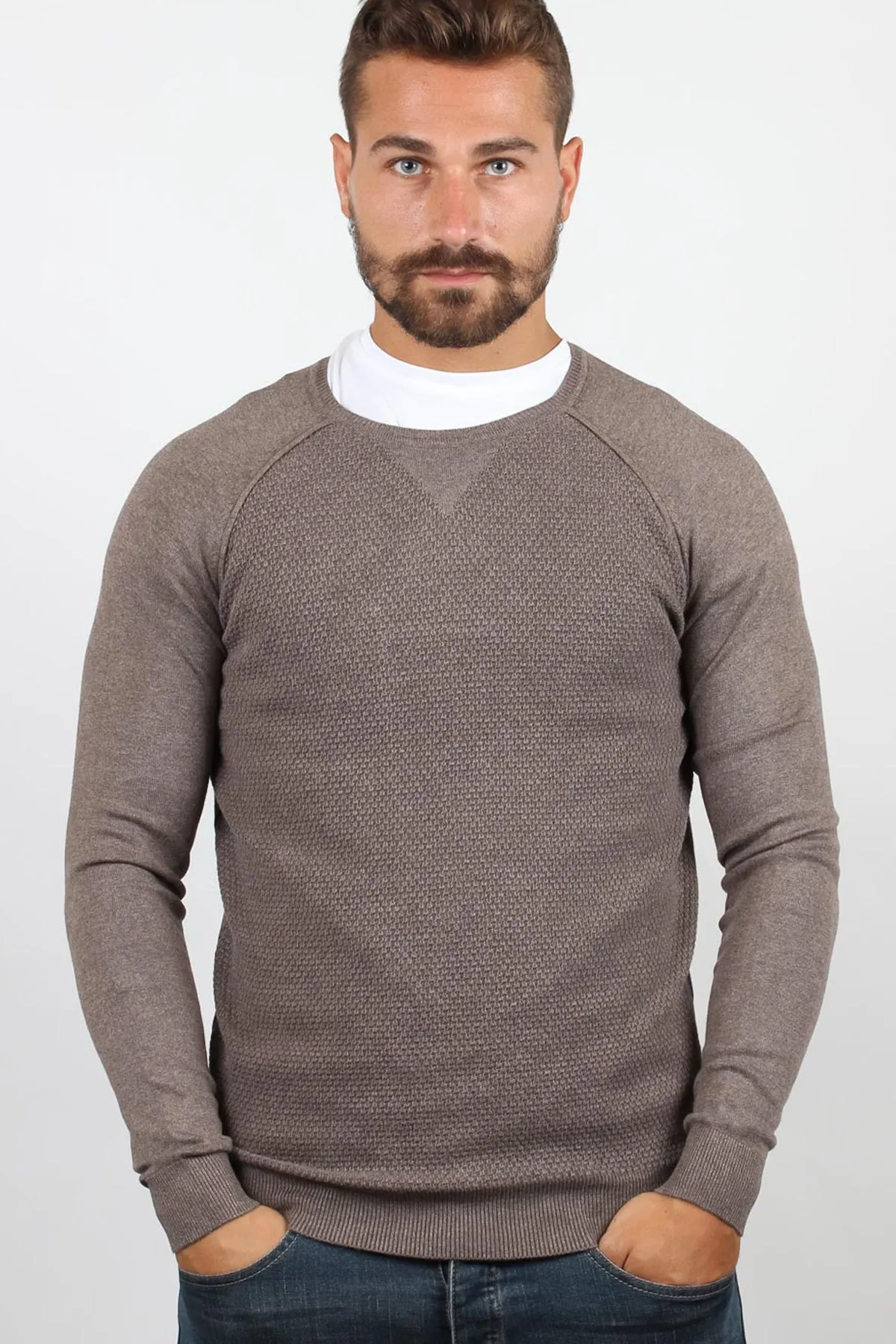 Pullover uomo punto riso