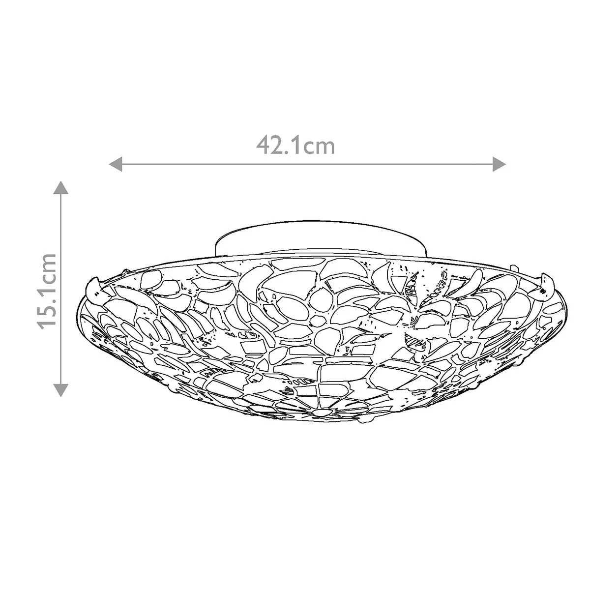 Quoizel  Plafoniera classica in metallo e diffusore rotondo in vetro tiffany con 2 luci Kami - 60W