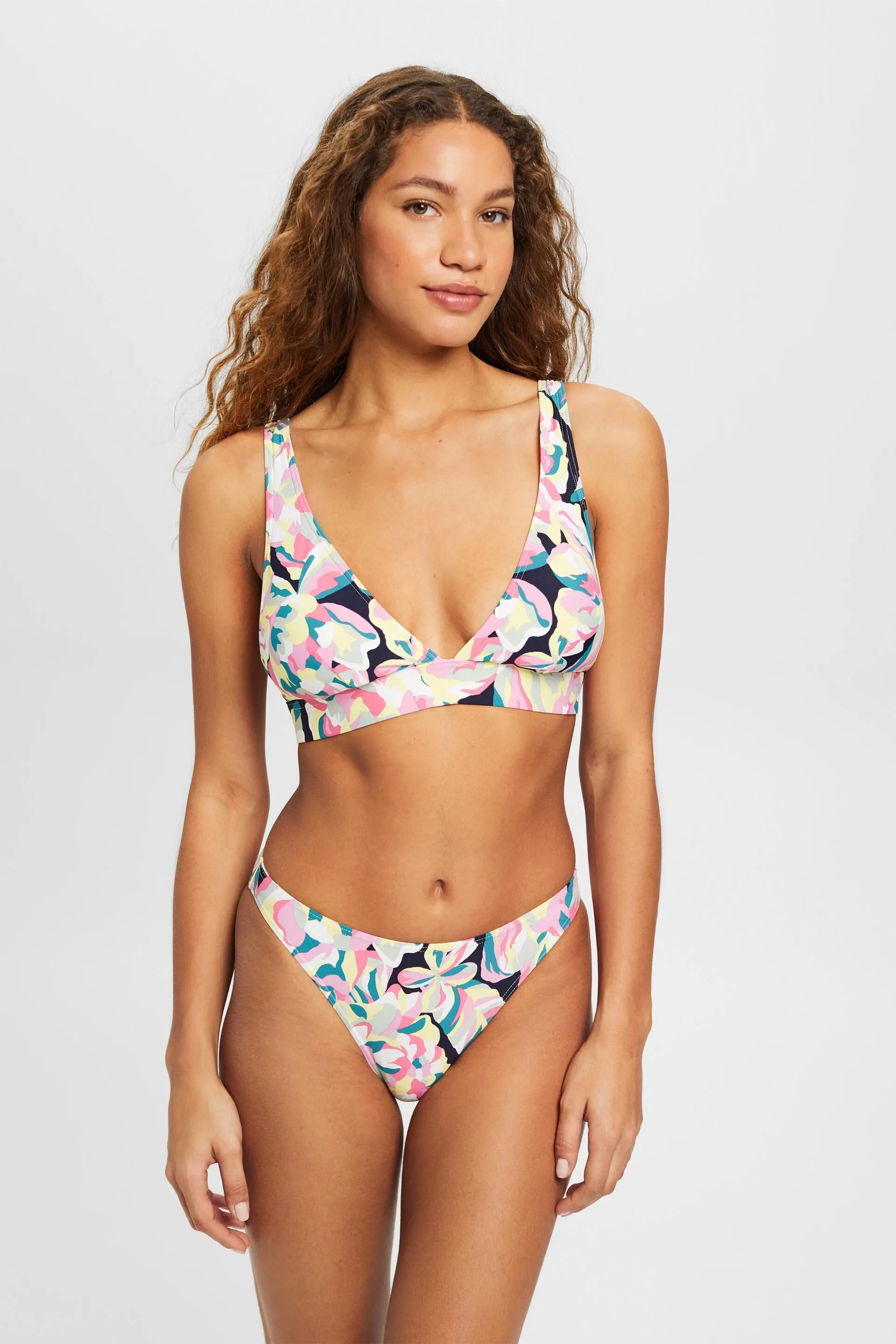 Reggiseno da bikini imbottito e con stampa floreale