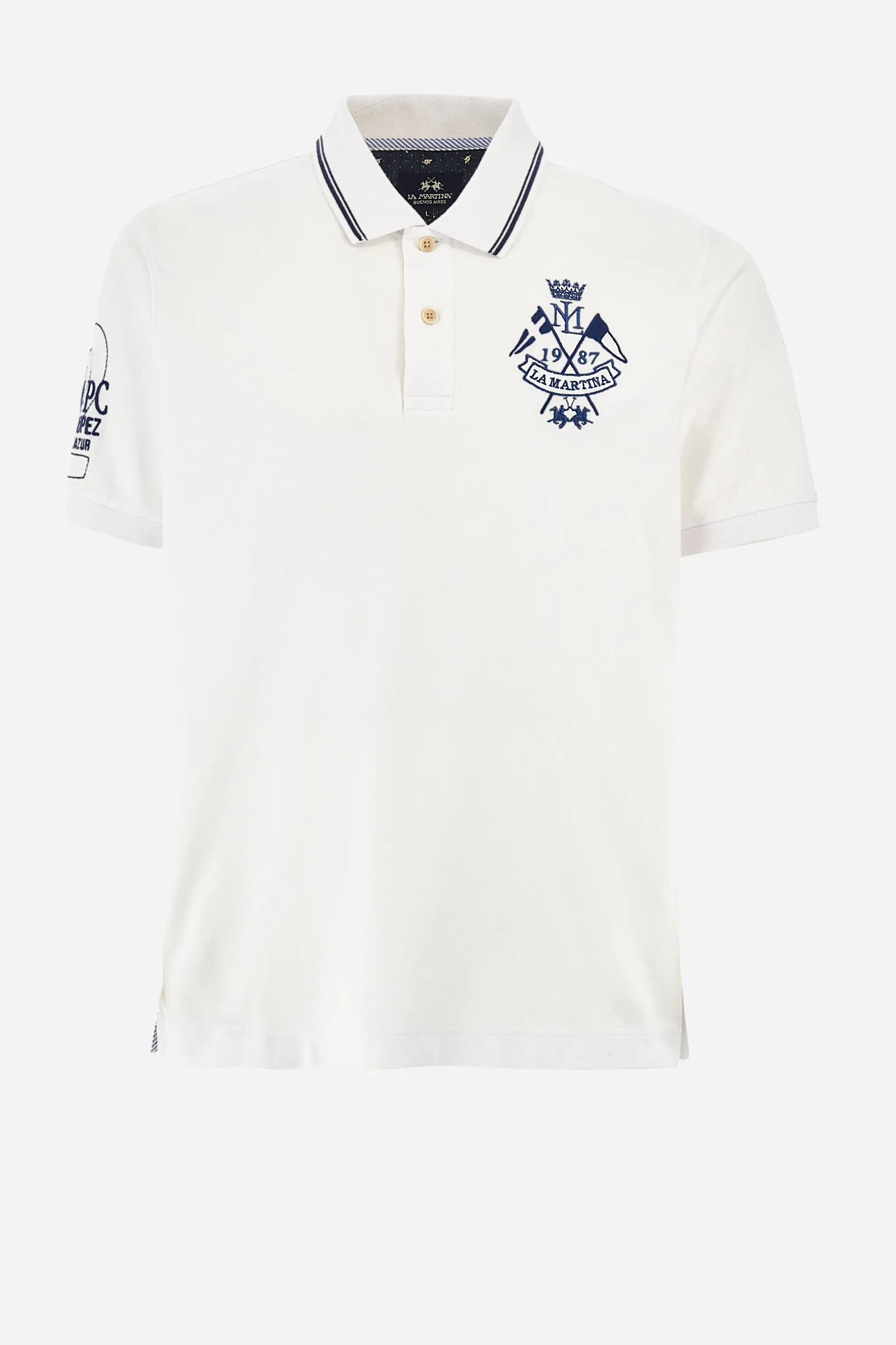 Regular-fit polo shirt in elasticated cotton - Yoshihiko