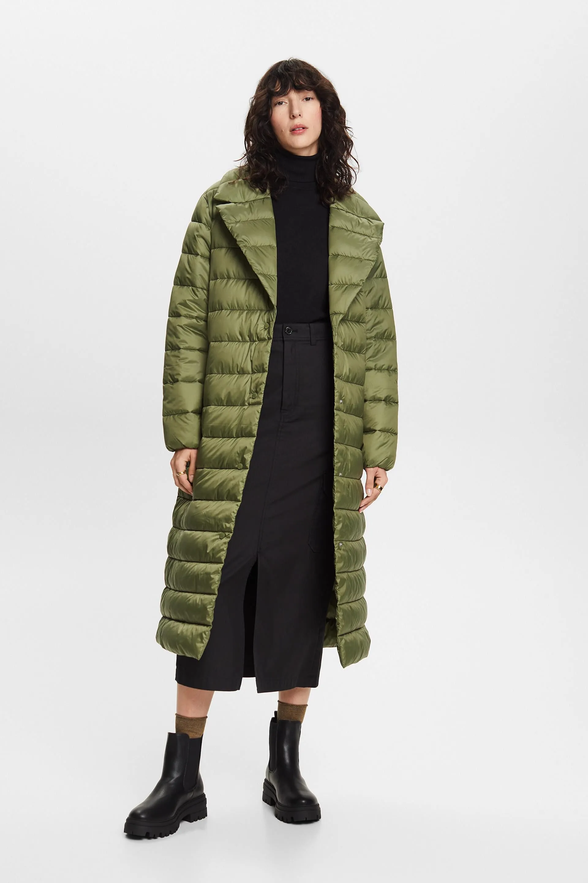 Riciclato: cappotto trapuntato con risvolto