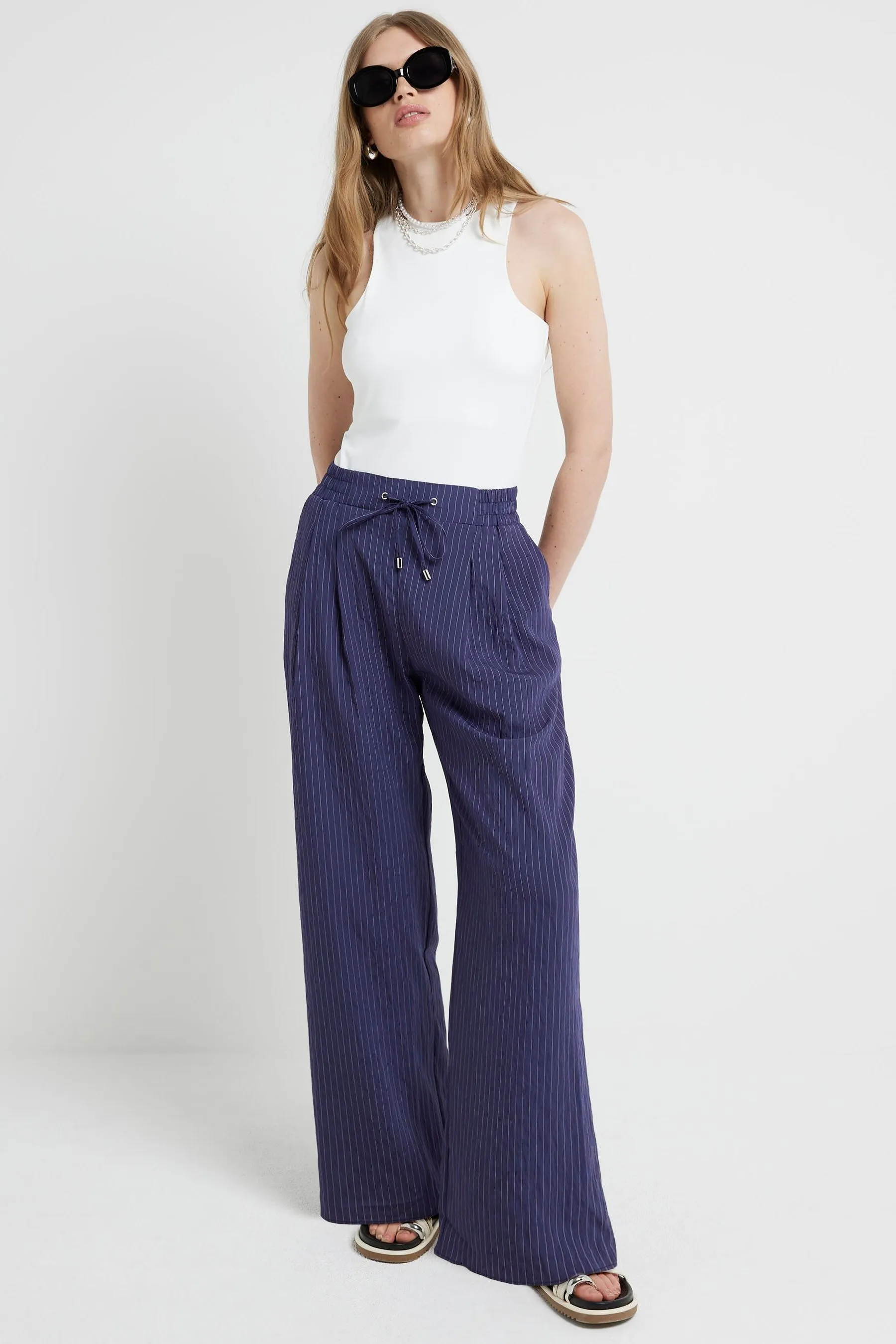 River Island A righe - Pantaloni ampio
