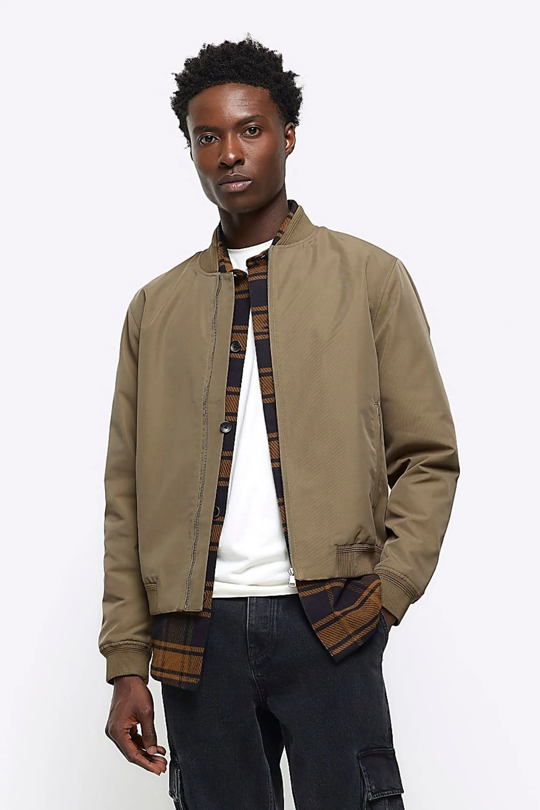 River Island - Giacca bomber in cotone